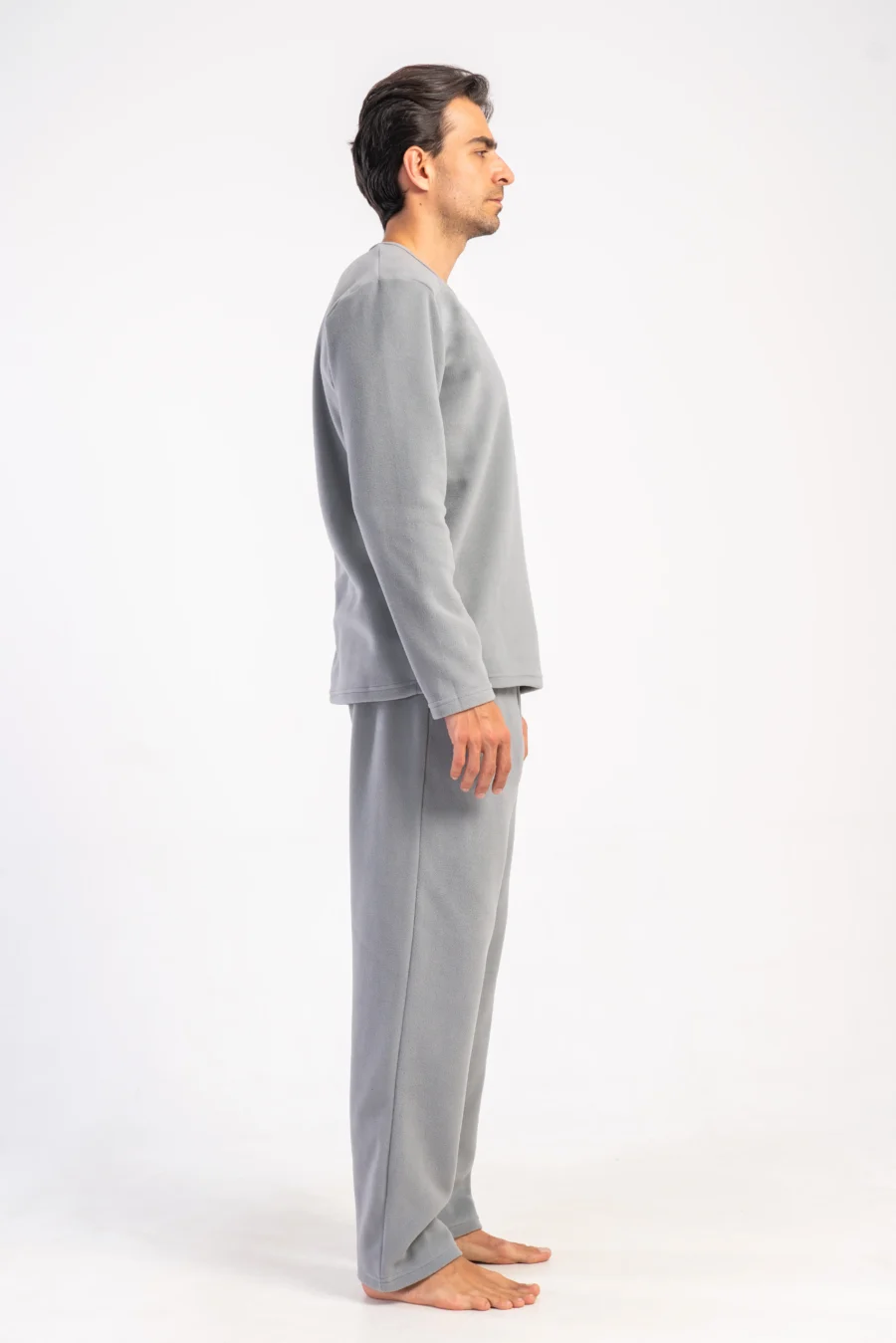 Piżama Męska polarowa Vienetta Polar Warmth, Szary, r. S-XXL - obrazek 5