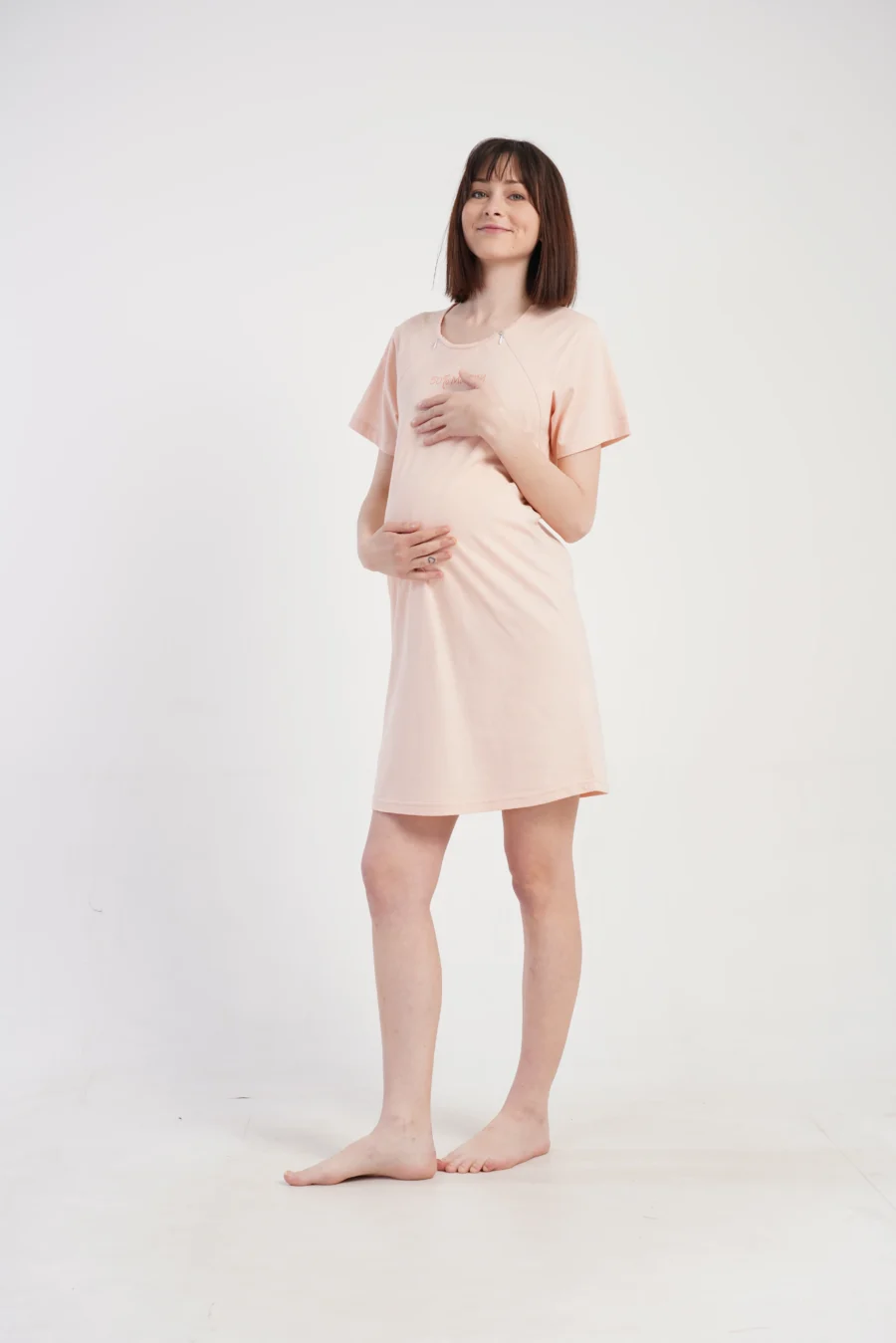 Koszula do Karmienia Vienetta Mommy & Daddy, Brzoskwiniowy, r. S-XL - obrazek 2