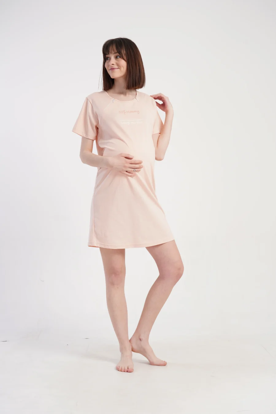 Koszula do Karmienia Vienetta Mommy & Daddy, Brzoskwiniowy, r. S-XL - obrazek 4