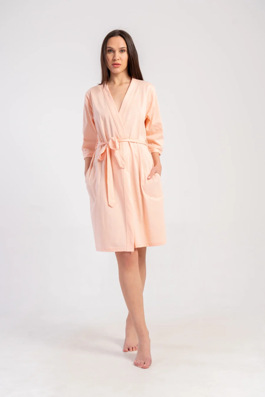 Szlafrok damski Vienetta Peach Cotton, Brzoskwinowy, r. 1XL - 3XL