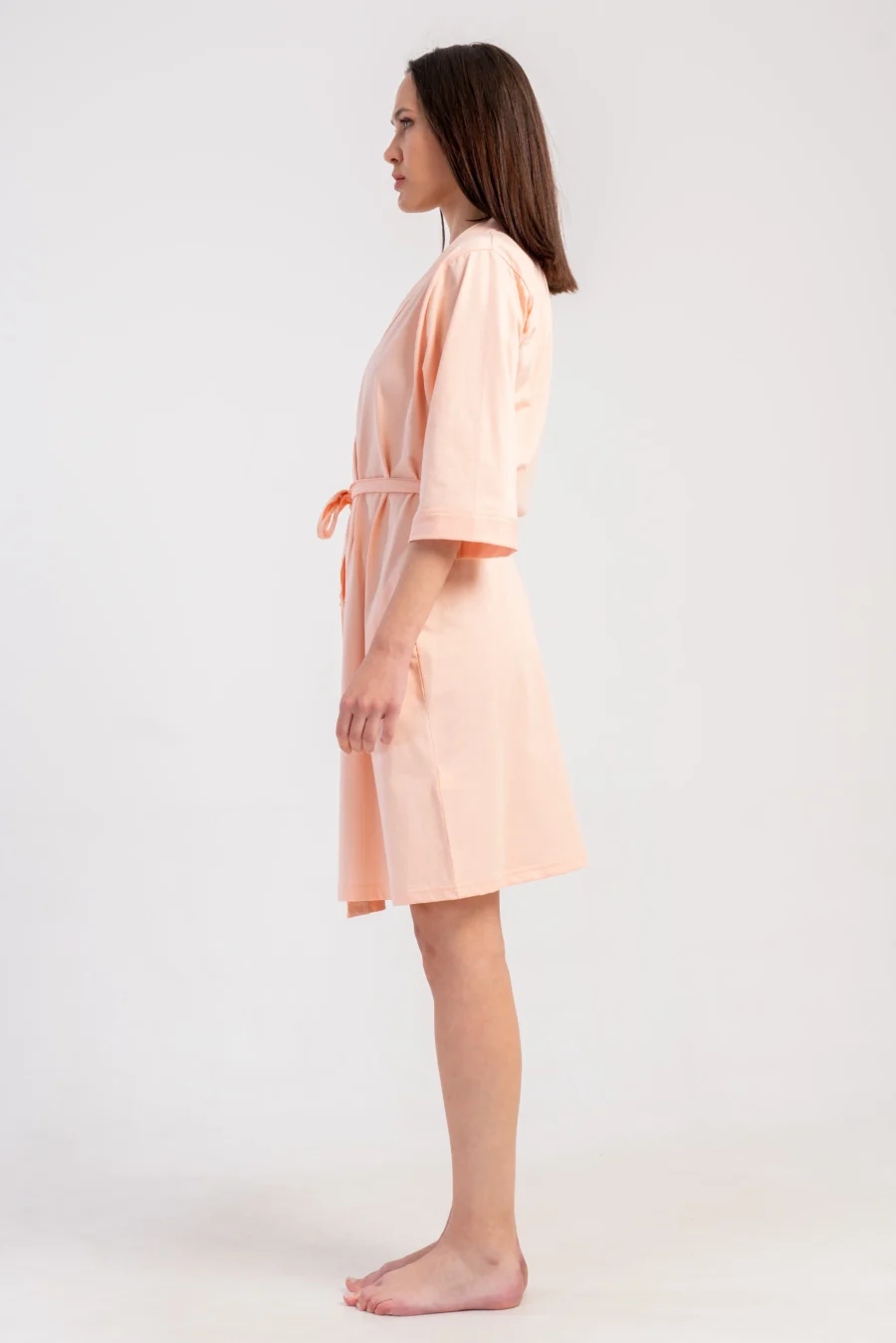 Szlafrok damski Vienetta Peach Cotton, Brzoskwinowy, r. 1XL - 3XL - obrazek 5