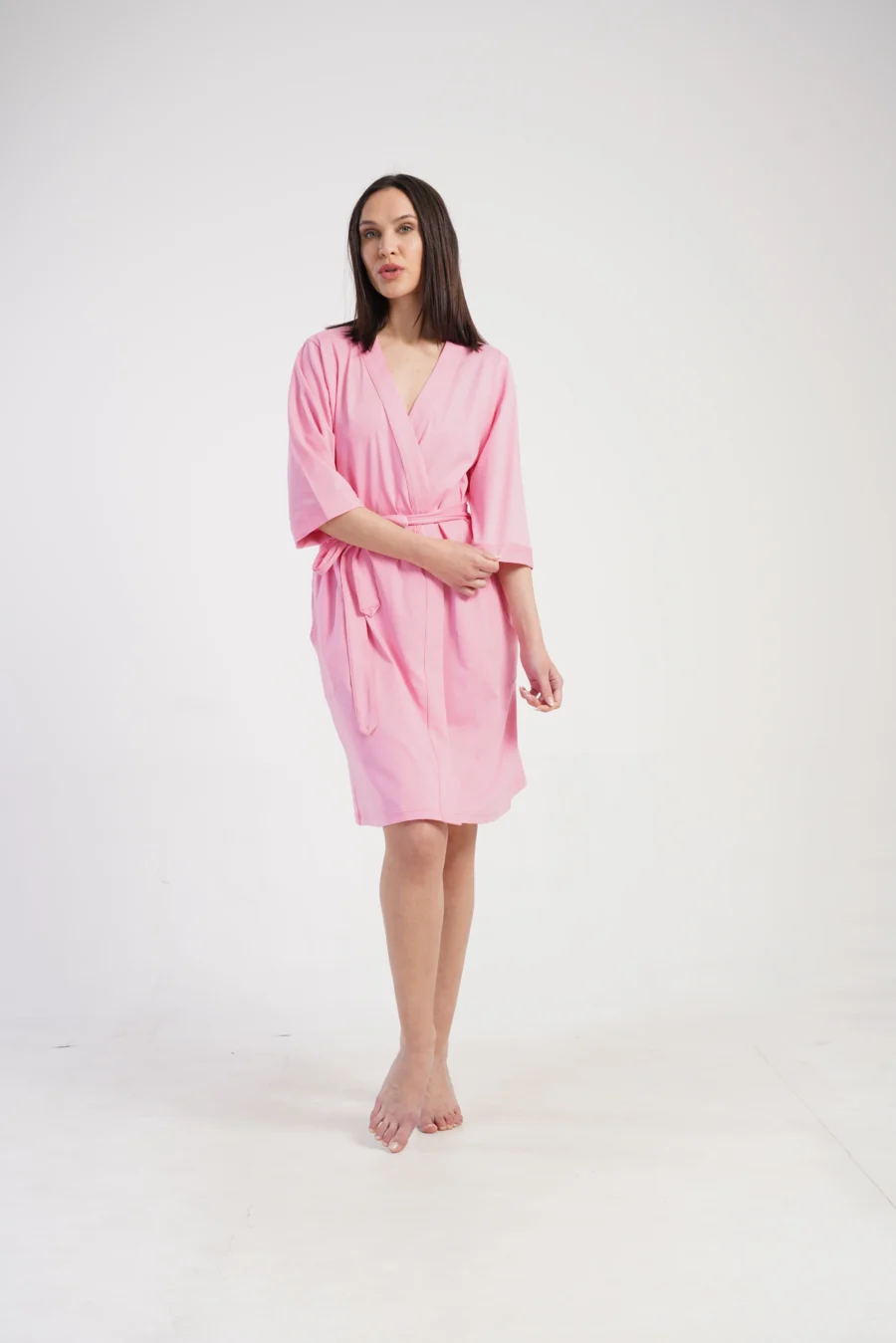 Szlafrok damski Vienetta Pink Cotton, Różowy, r. 1XL - 3XL - obrazek 3