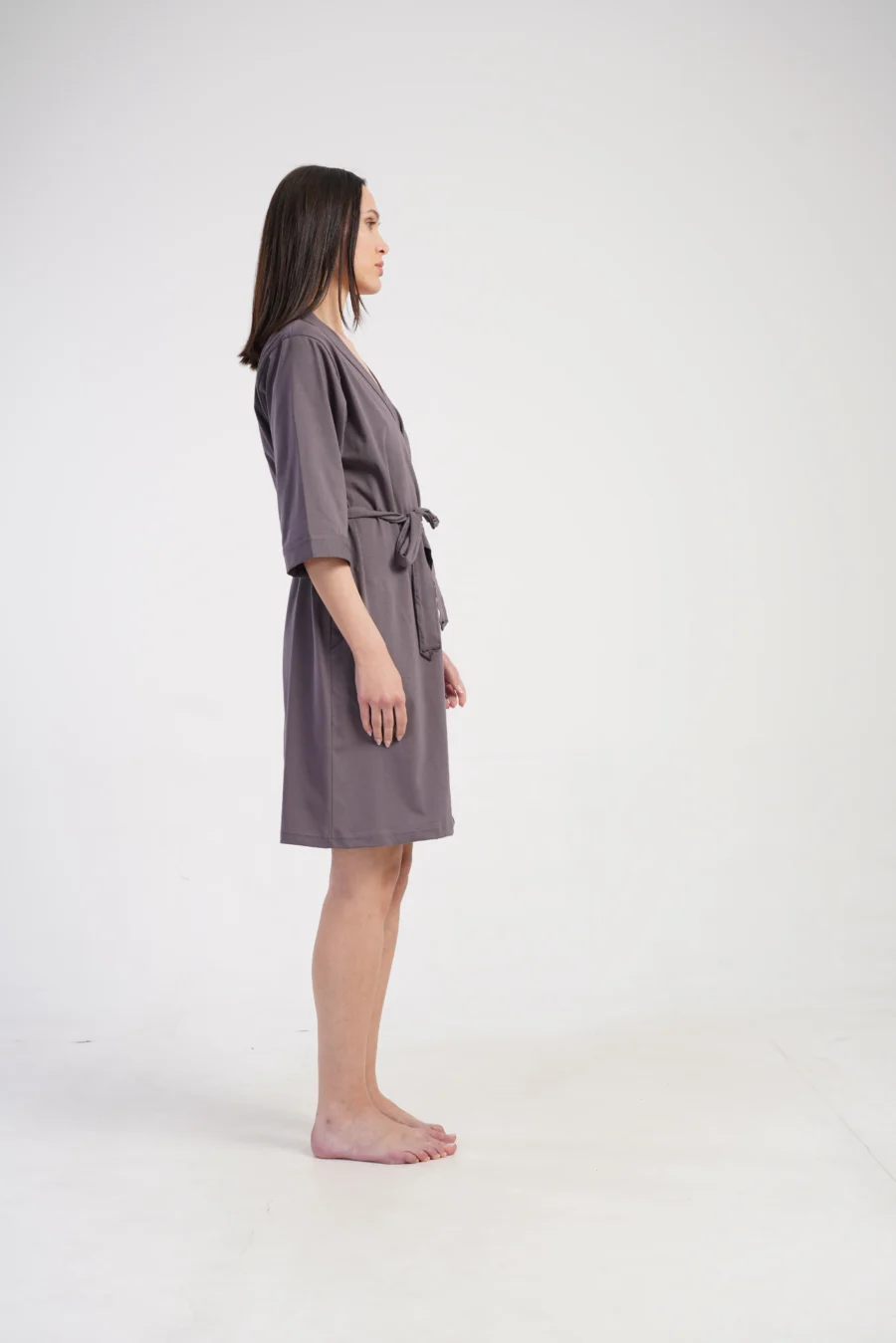 Szlafrok damski Vienetta Gray Cotton, Szary, r. 1XL - 3XL - obrazek 6