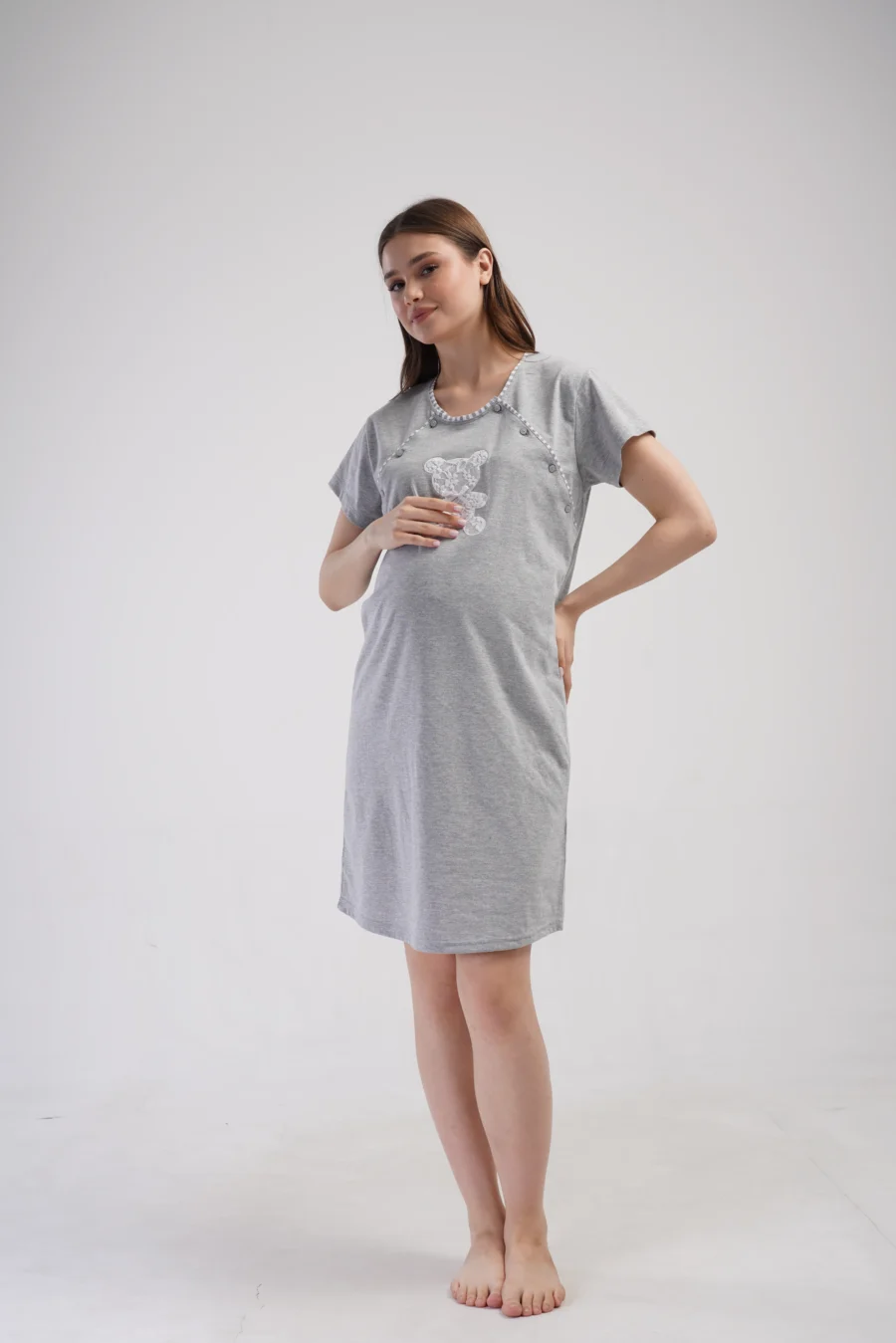 Komplet Damski Vienetta Mom Comfort, Szary, r. S-XXL - obrazek 4