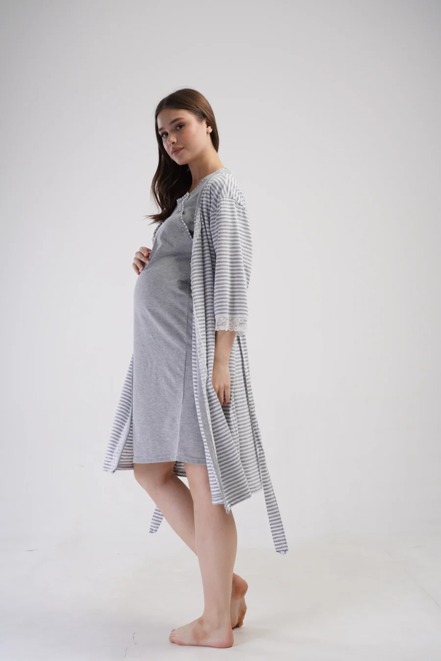 Komplet Damski Vienetta Mom Comfort, Szary, r. S-XXL - obrazek 3