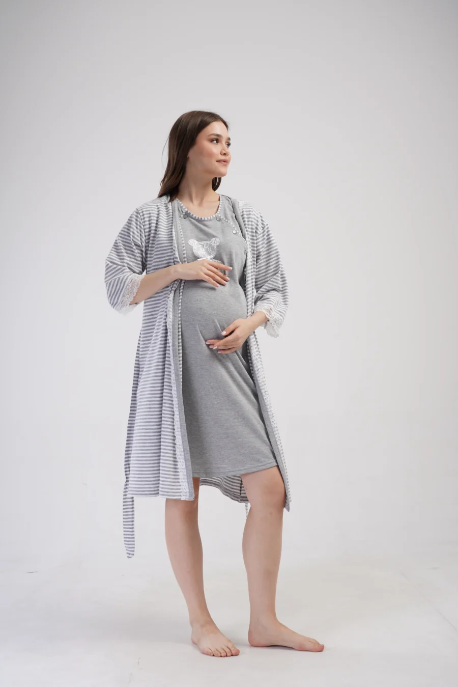 Komplet Damski Vienetta Mom Comfort, Szary, r. S-XXL