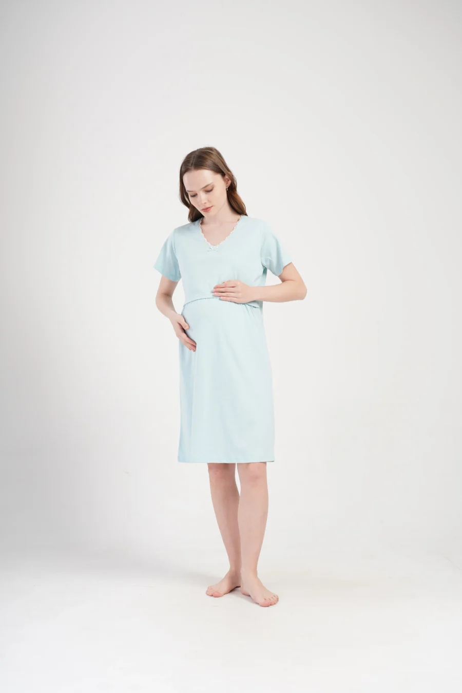 Koszula do Karmienia Vienetta Soft Bloom, Błękitny, r. S-XXL - obrazek 2