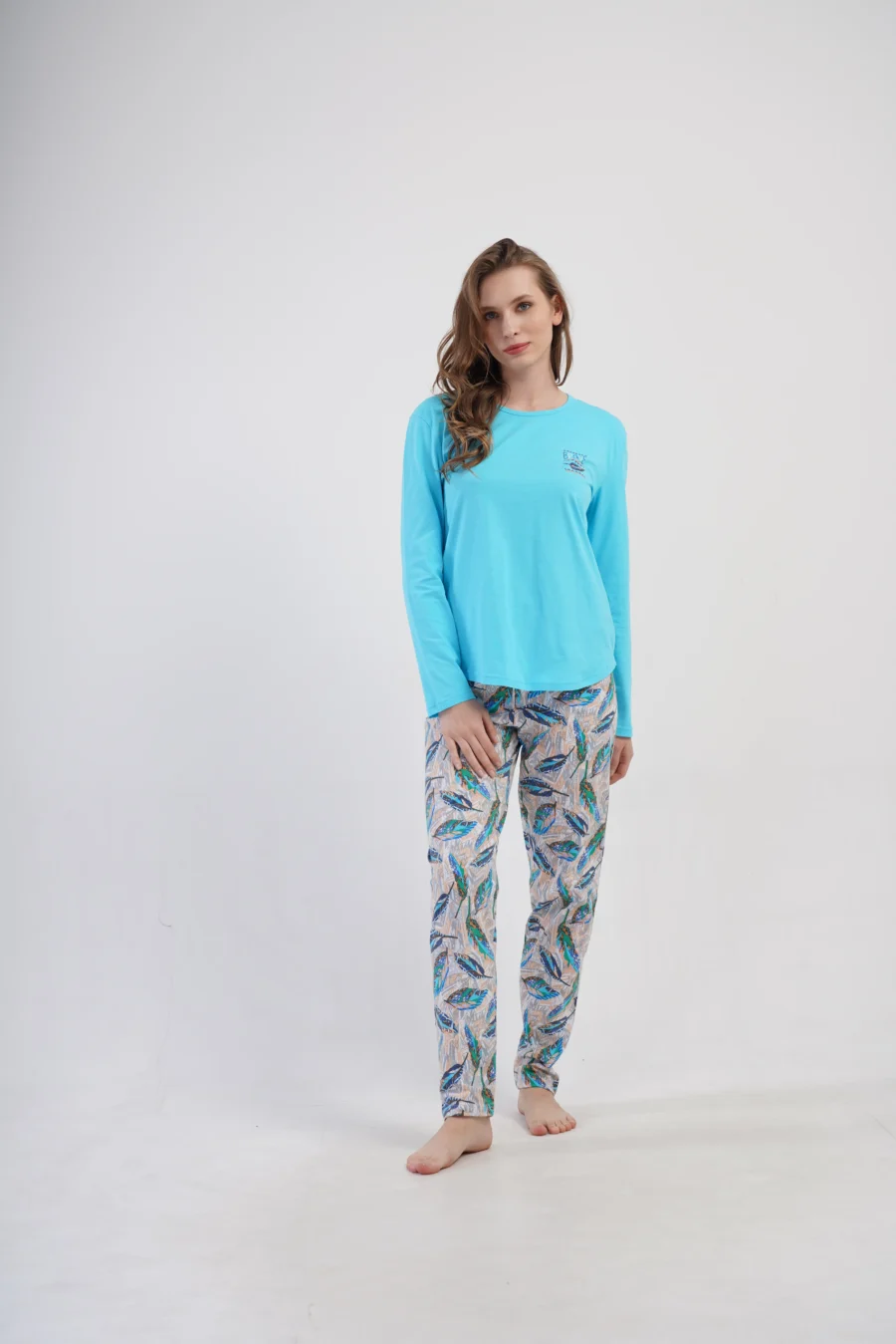 Piżama Damska Vienetta Feather Touch, Turkusowy, r. M-XXL - obrazek 4