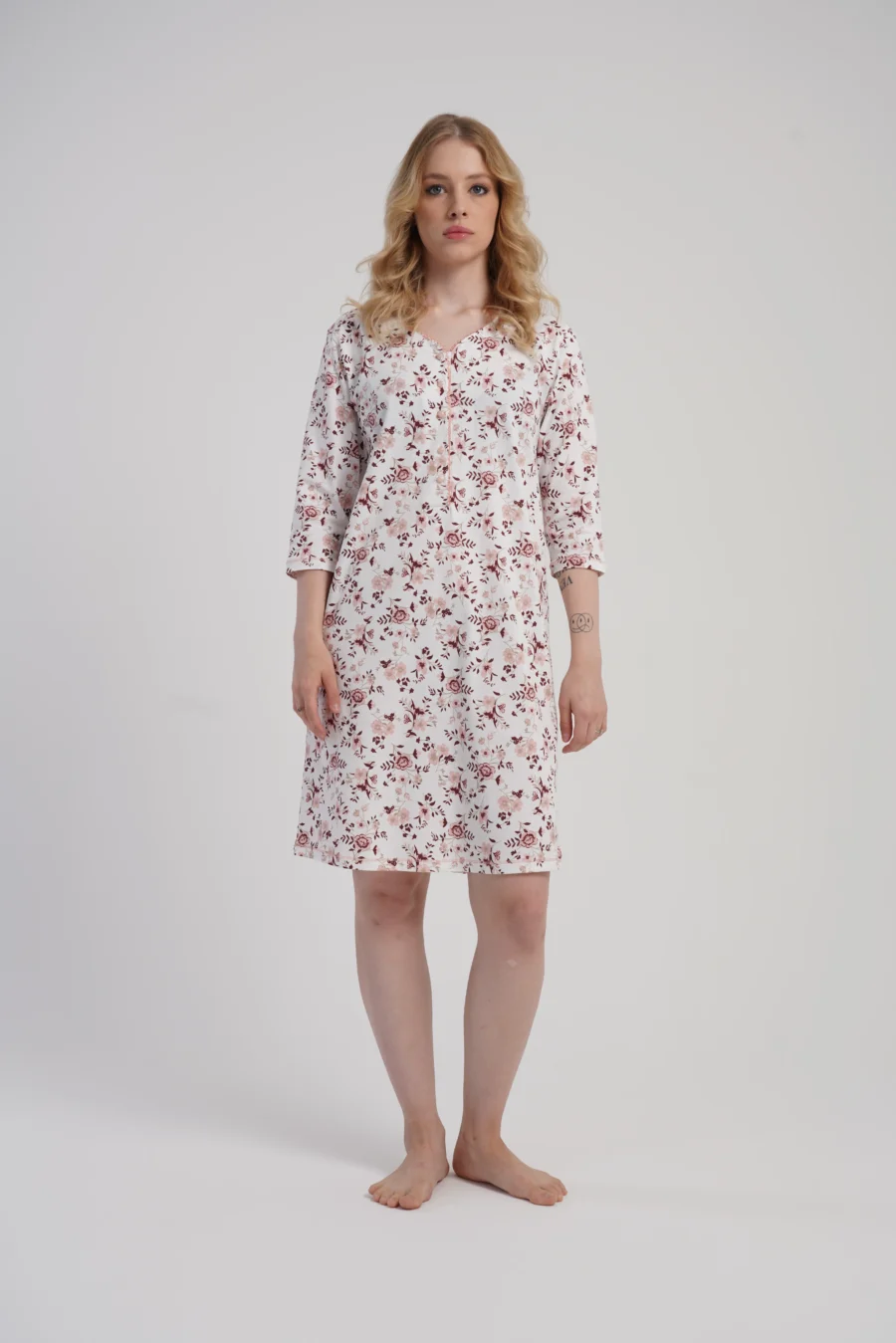 Koszula Nocna Damska Vienetta, Floral Dream, Biały, r. M - XXL