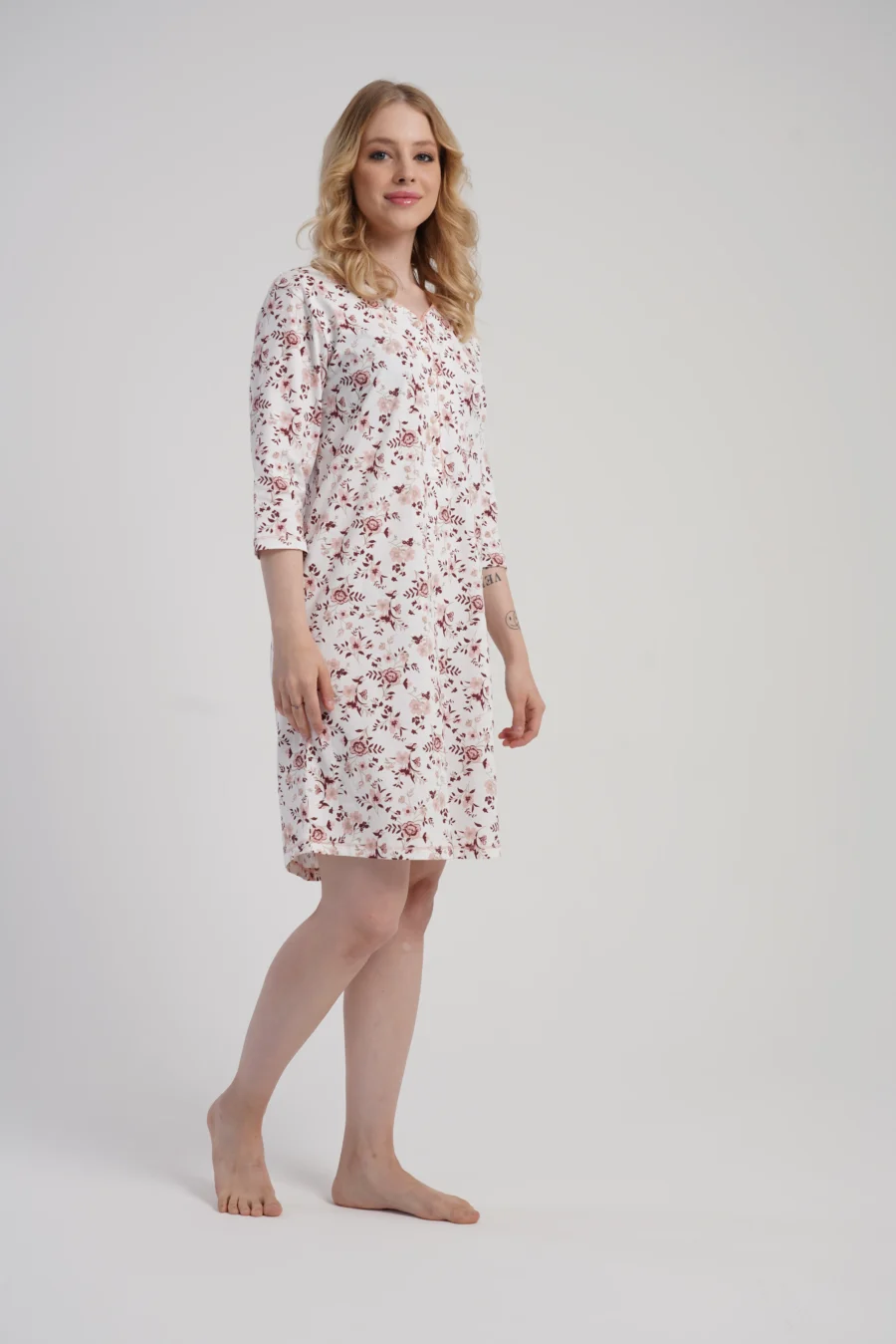 Koszula Nocna Damska Vienetta, Floral Dream, Biały, r. M - XXL - obrazek 2