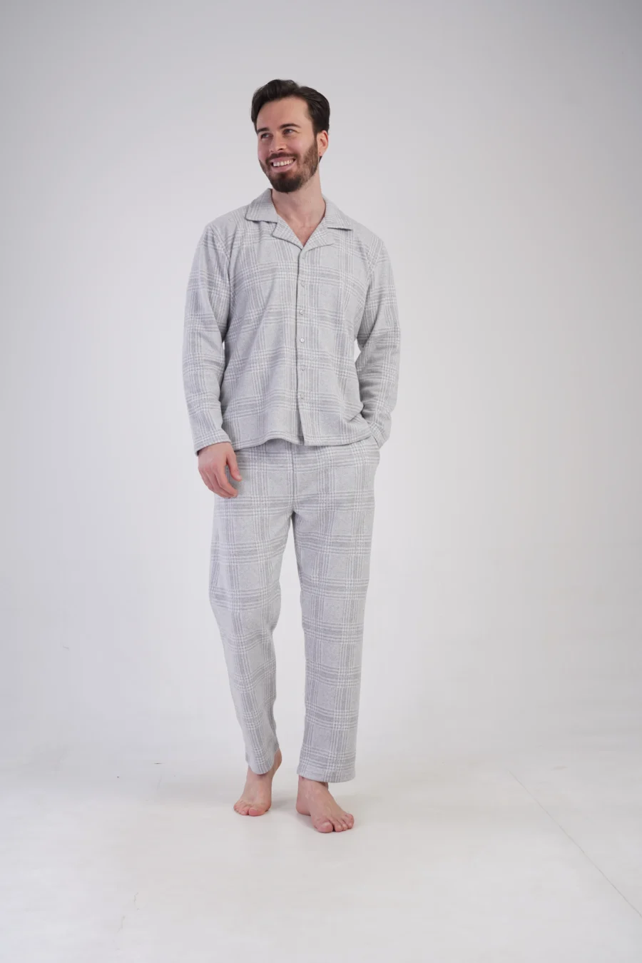 Piżama Męska Vienetta Grey Check, Szary, r. M-XXL - obrazek 2