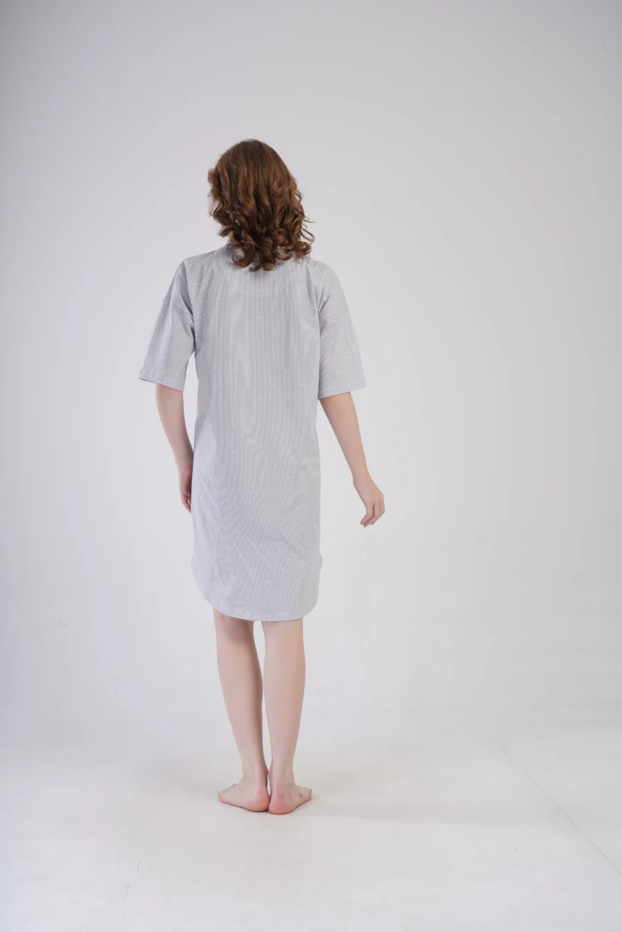 Koszula Nocna Vienetta Heart Stripes, Szary, r. S-XXL - obrazek 4