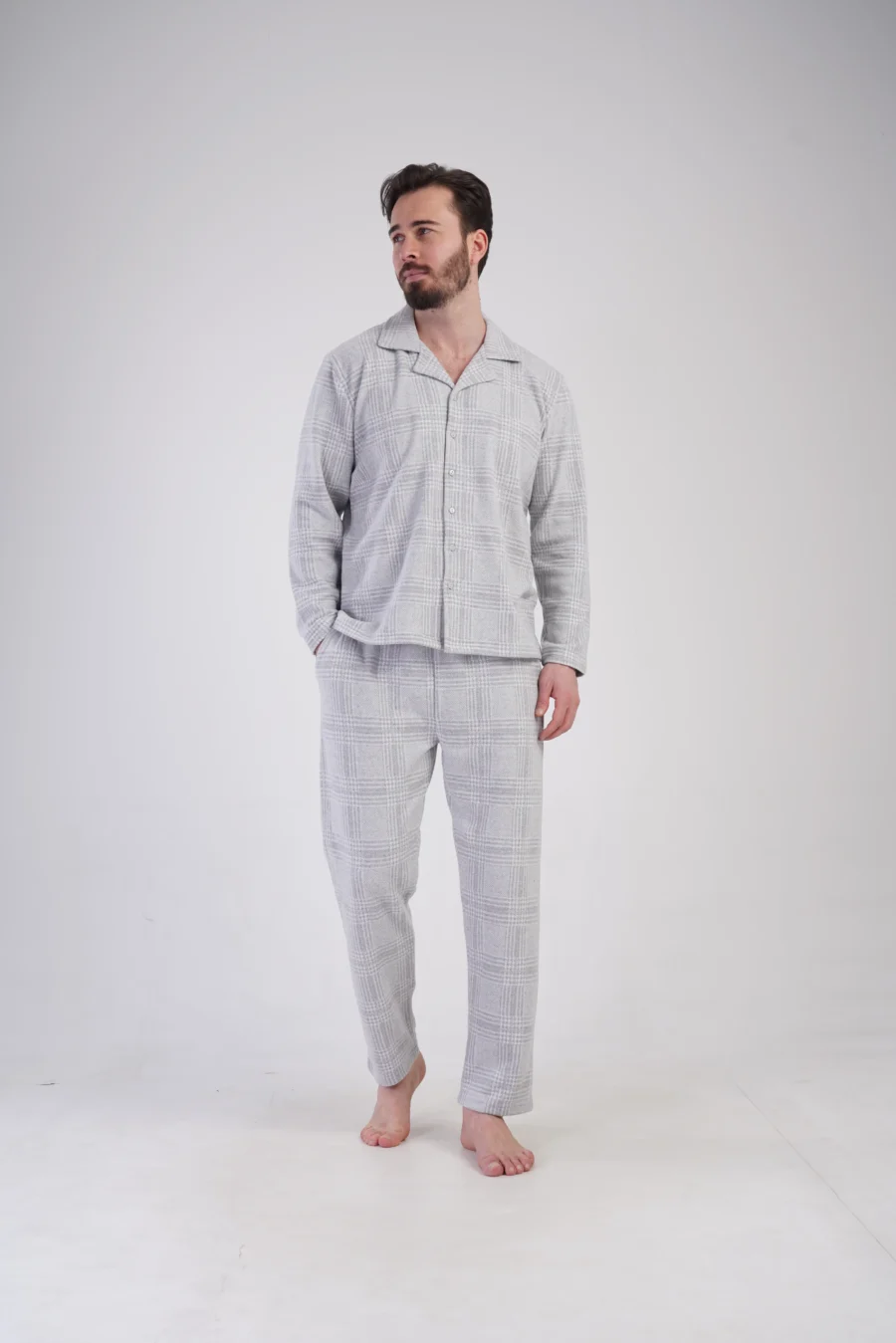 Piżama Męska Vienetta Grey Check, Szary, r. M-XXL - obrazek 3