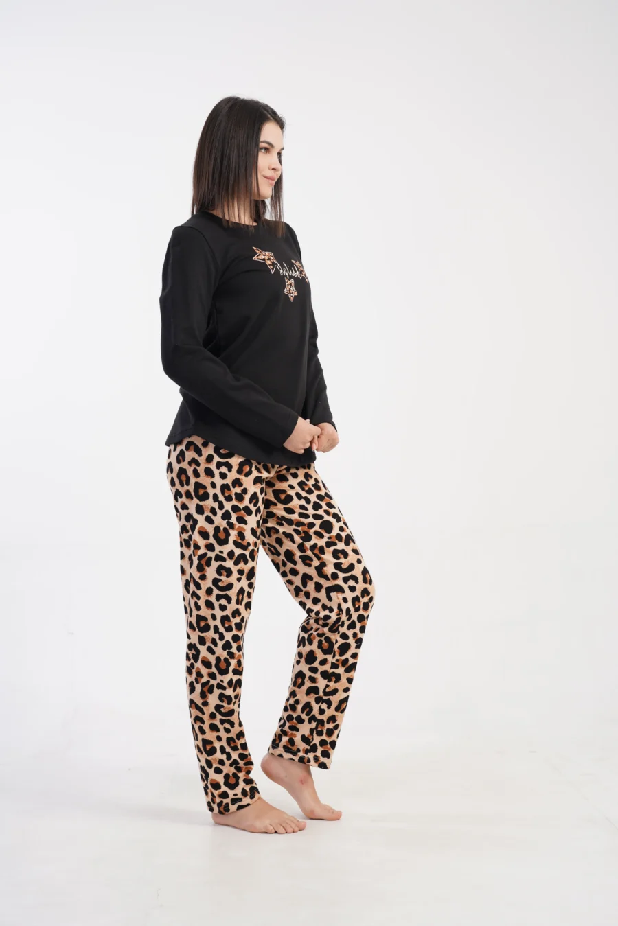Piżama Damska Vienetta Stylish Panther, Czarny, r. S-XL - obrazek 4