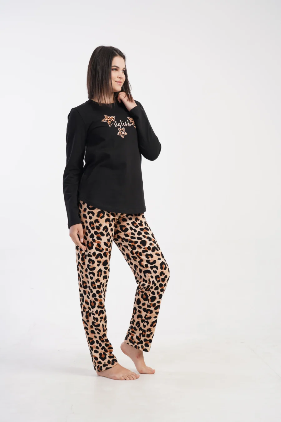 Piżama Damska Vienetta Stylish Panther, Czarny, r. S-XL - obrazek 5
