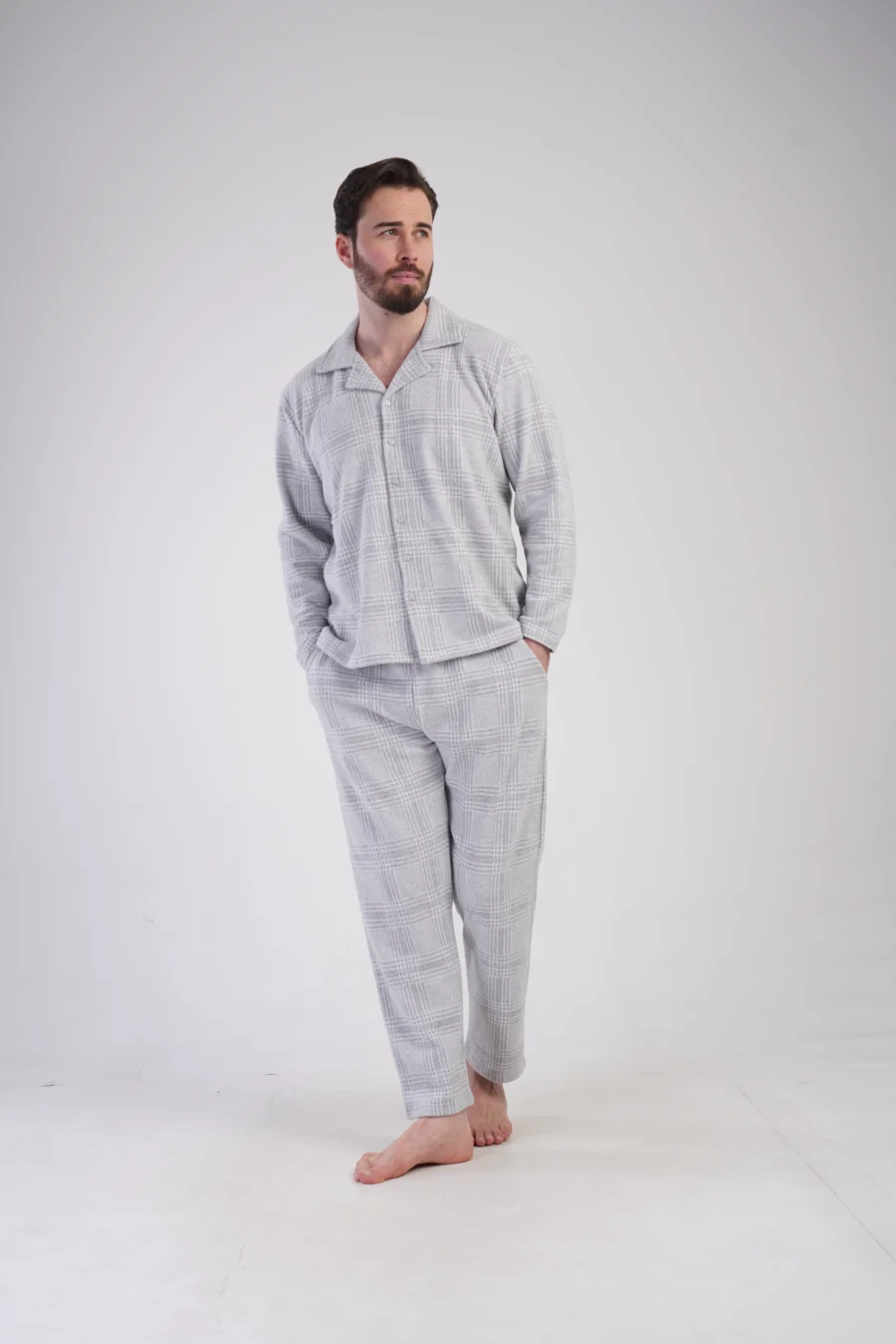 Piżama Męska Vienetta Grey Check, Szary, r. M-XXL - obrazek 4
