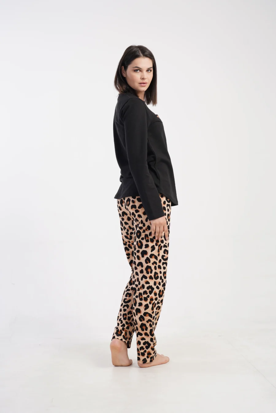 Piżama Damska Vienetta Stylish Panther, Czarny, r. S-XL - obrazek 6