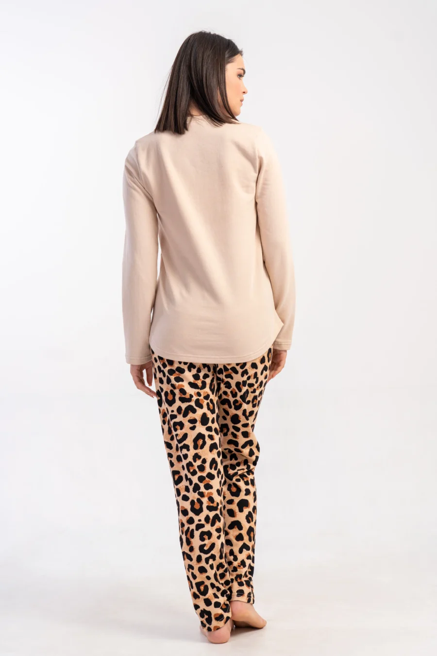 Piżama Damska Vienetta Stylish Panther, Beżowy, r. S-XL - obrazek 5