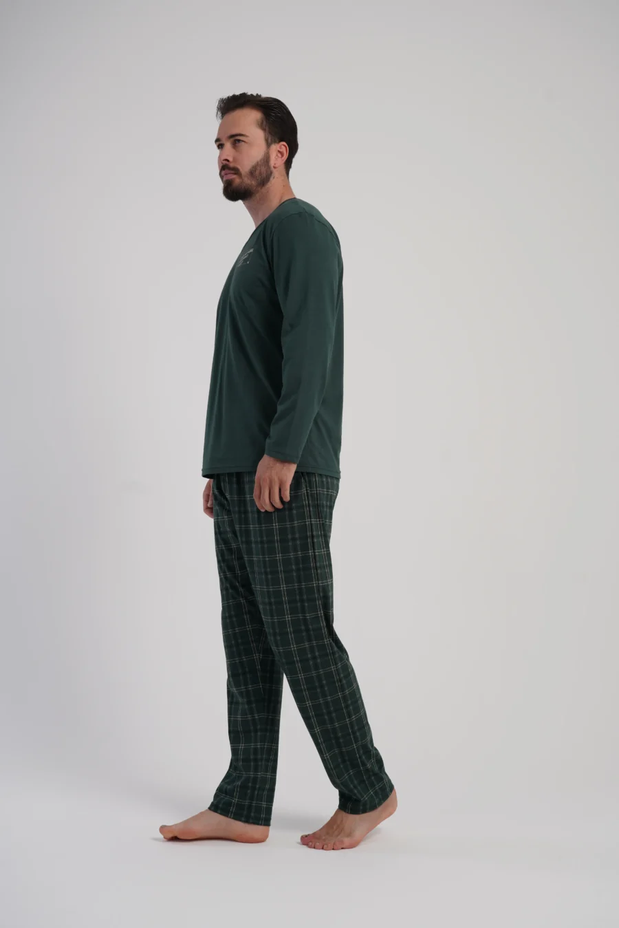 Piżama Męska Vienetta Green Classic, Ciemnazieleń, r. M-XXL - obrazek 5