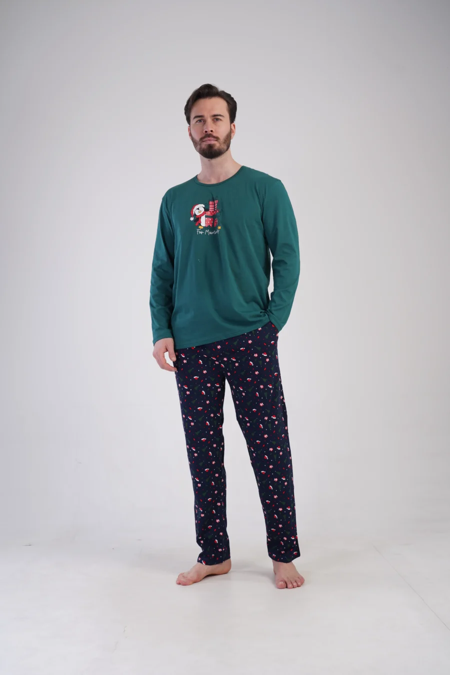 Piżama Męska Vienetta Winter Joy, Zielony, r. S-XL - obrazek 3