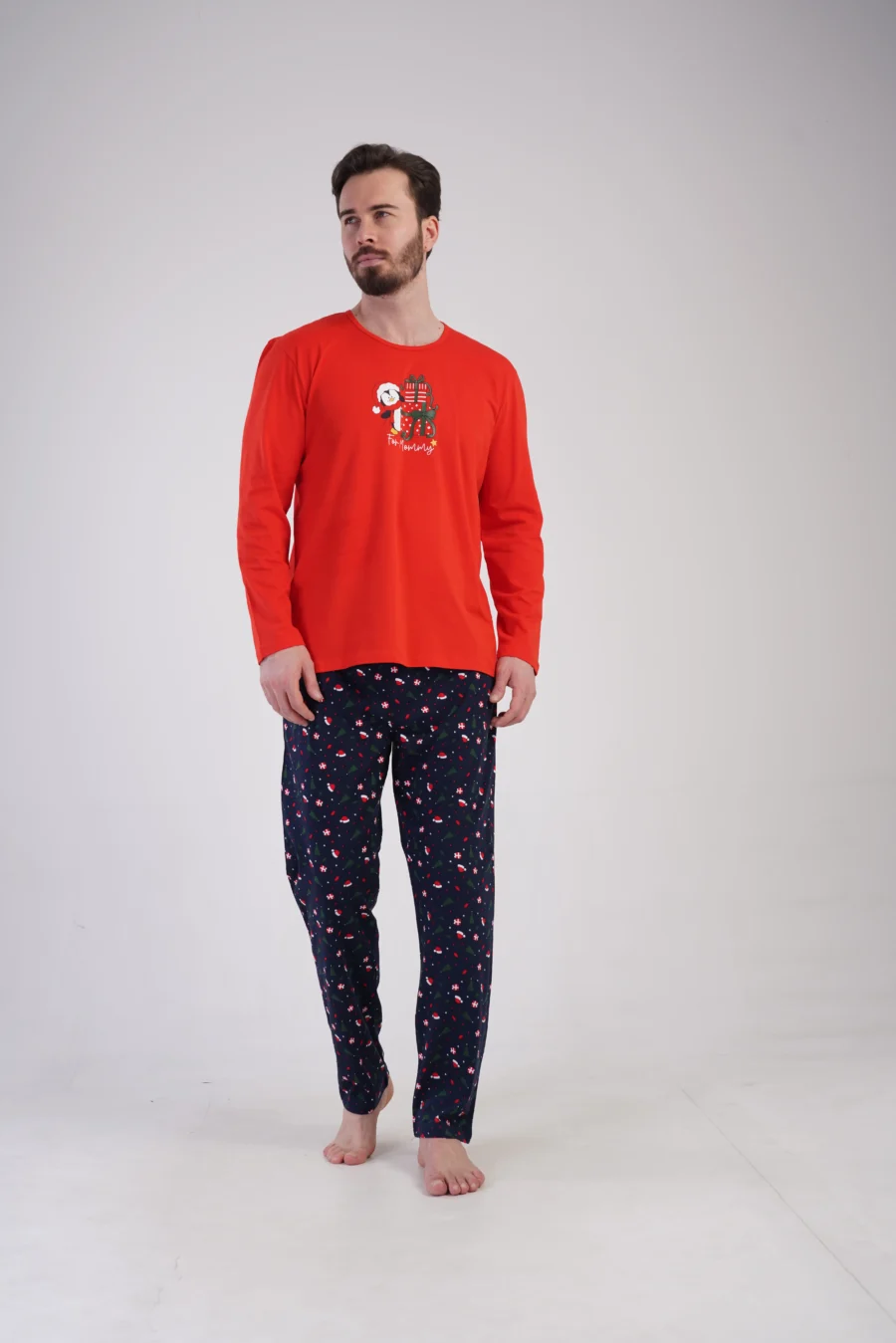 Piżama Męska Vienetta Winter Joy, Czerwony, r. S-XL - obrazek 2