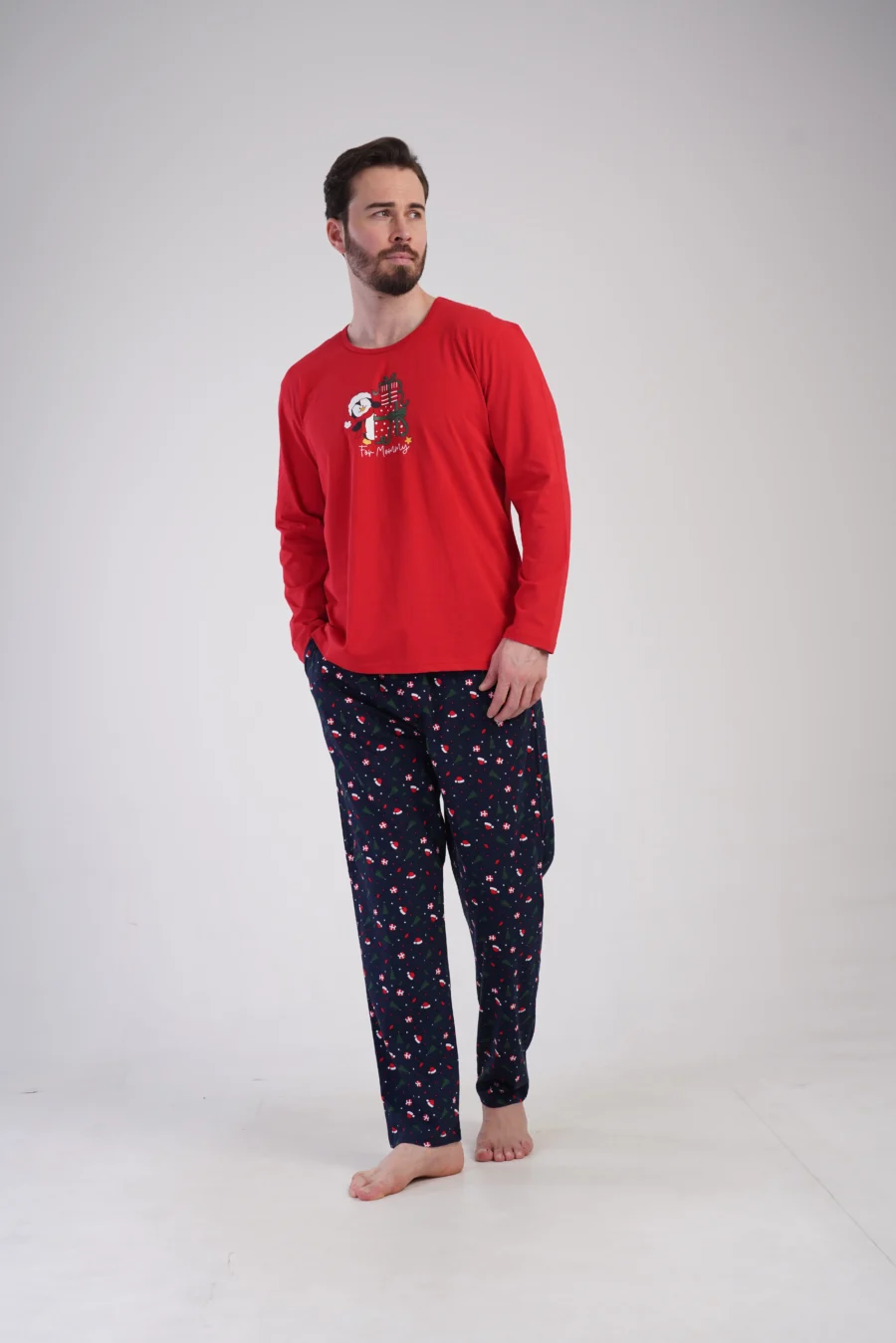 Piżama Męska Vienetta Winter Joy, Czerwony, r. S-XL - obrazek 5