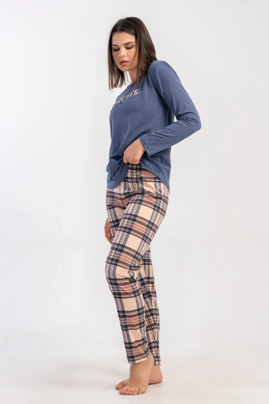 Piżama Damska Vienetta Urban Classic, Niebieski, r. S-XL - obrazek 4