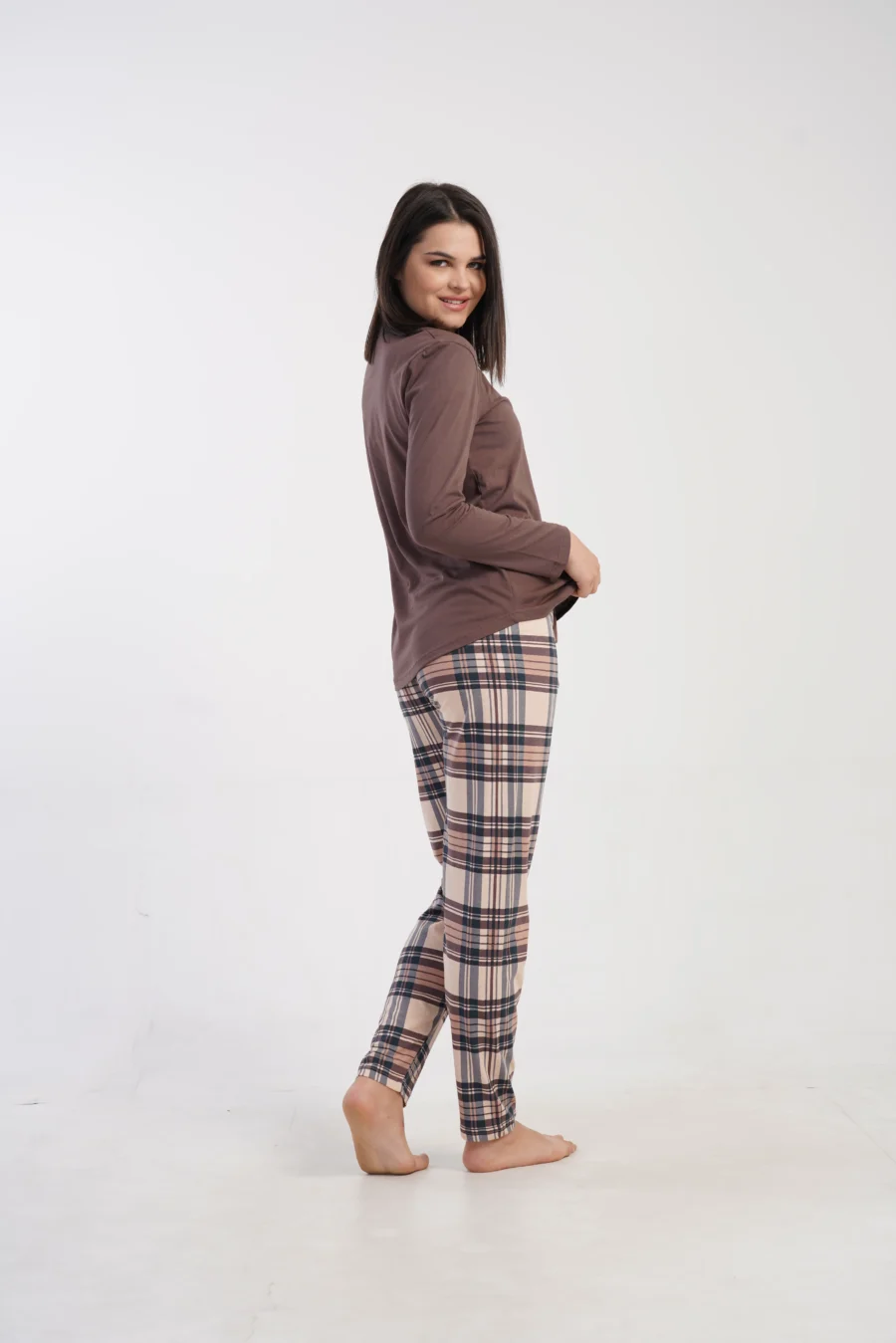 Piżama Damska Vienetta Urban Classic, Brązowy r. S-XL - obrazek 6