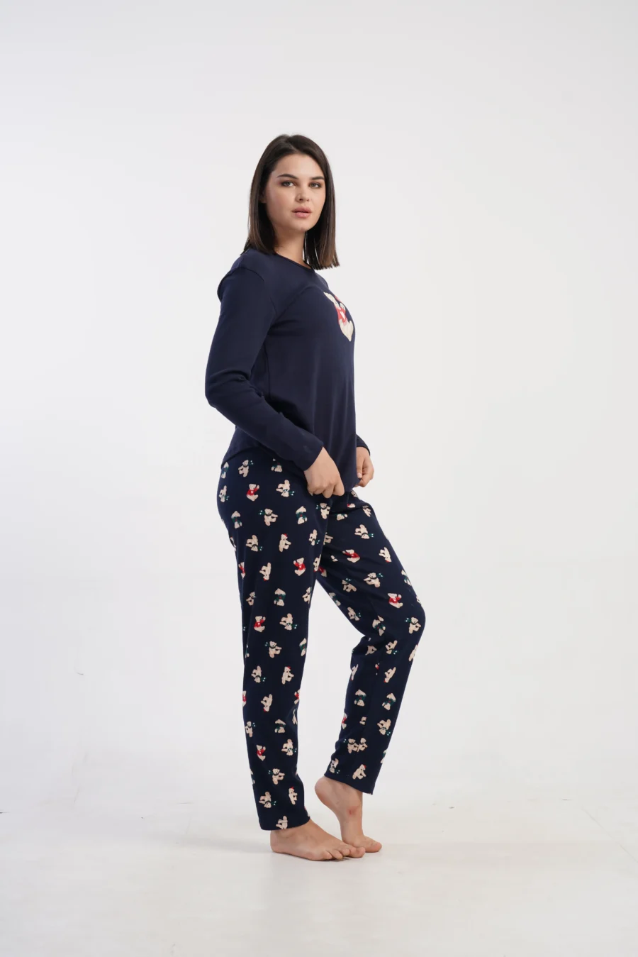 Piżama Damska Vienetta Winter Bear, Granatowy, r. S-XL - obrazek 4