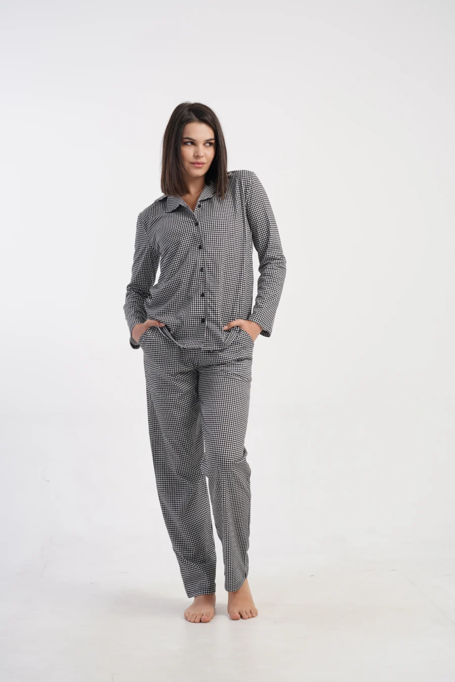 Piżama Damska Vienetta Romantic Hearts, Czarny, r. S-XXL