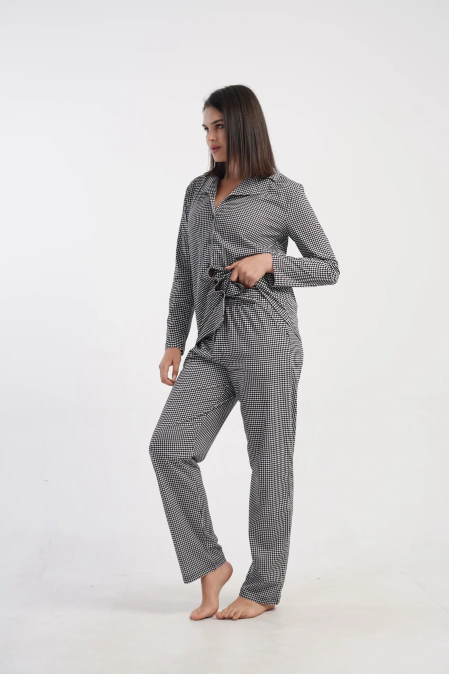 Piżama Damska Vienetta Romantic Hearts, Czarny, r. S-XXL - obrazek 3
