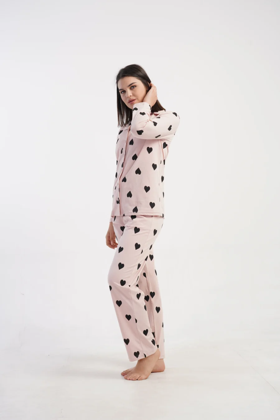 Piżama Damska Vienetta Heart Comfort, Różowy, r. M-XXL - obrazek 3