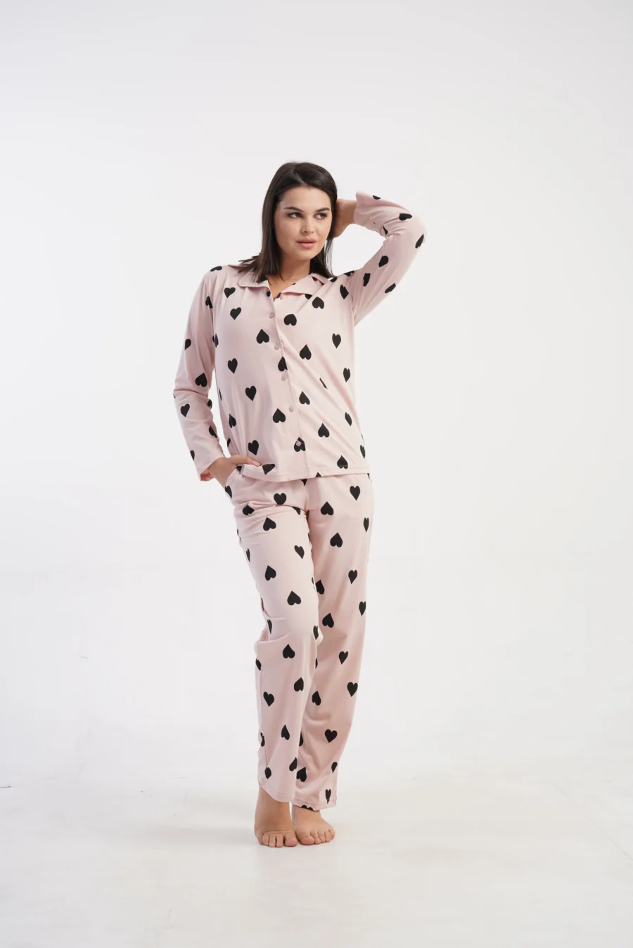 Piżama Damska Vienetta Heart Comfort, Różowy, r. M-XXL - obrazek 6