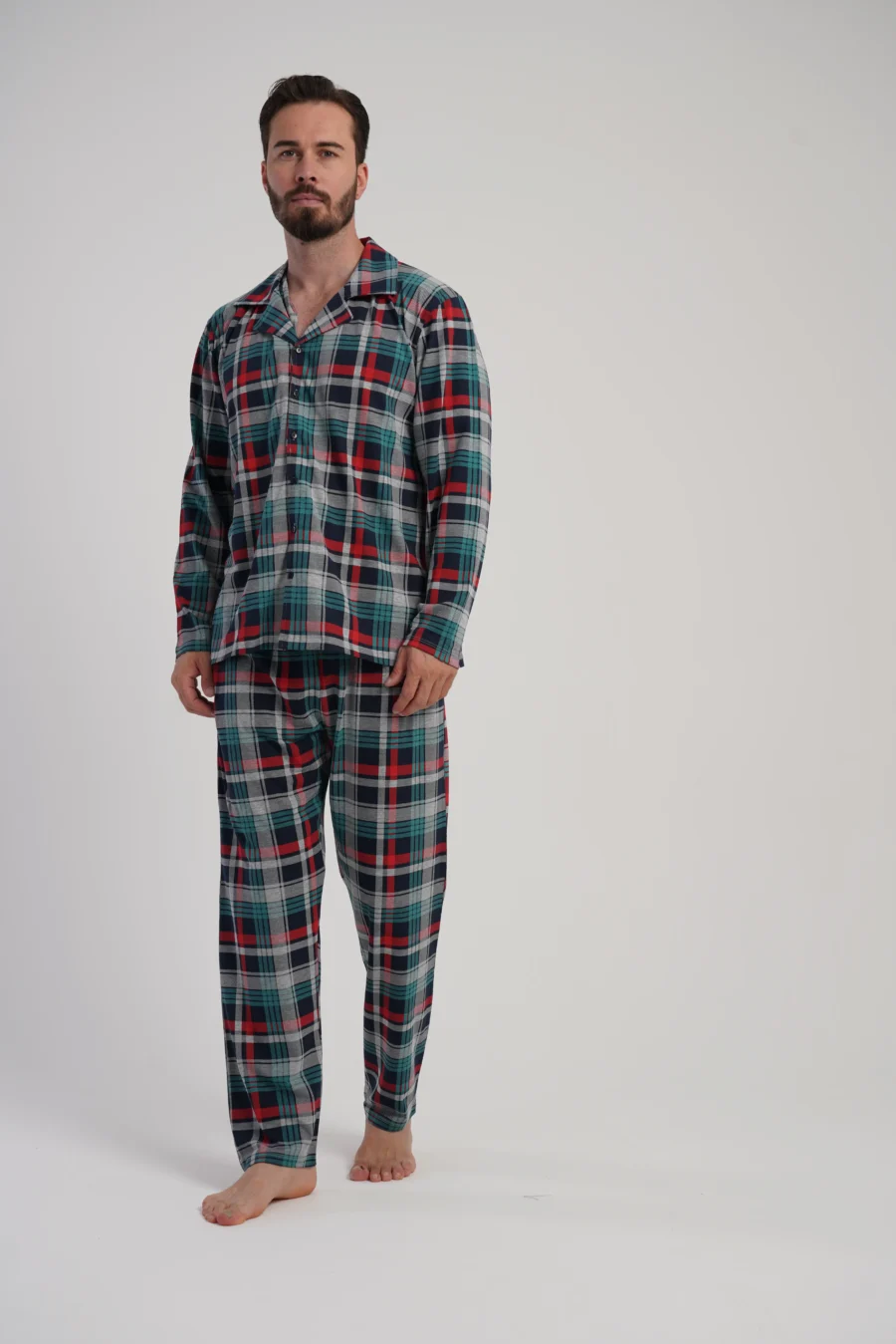 Piżama Męska Vienetta Classic Check, Zielony, r. M-XXL - obrazek 2