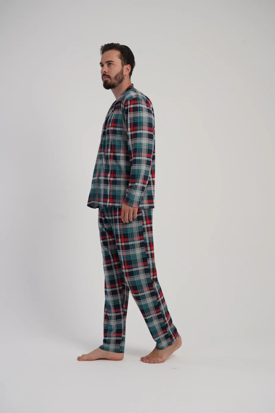 Piżama Męska Vienetta Classic Check, Zielony, r. M-XXL - obrazek 4