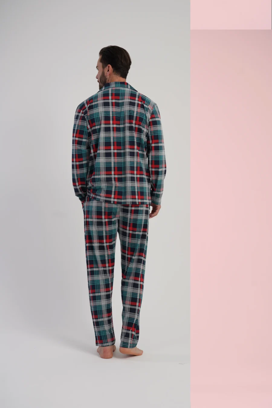Piżama Męska Vienetta Classic Check, Zielony, r. M-XXL - obrazek 5