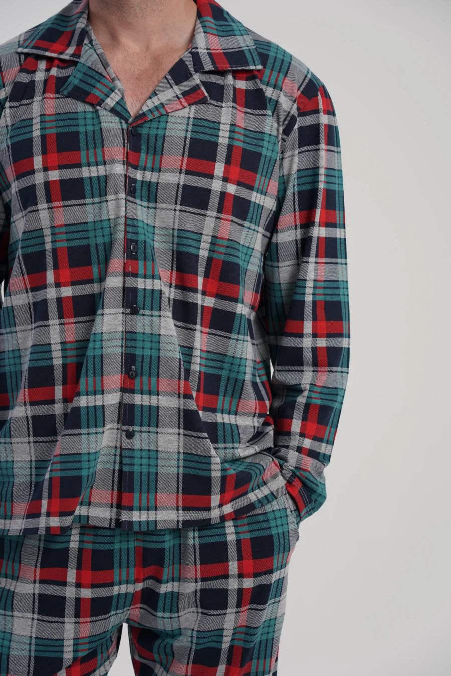 Piżama Męska Vienetta Classic Check, Zielony, r. M-XXL - obrazek 6