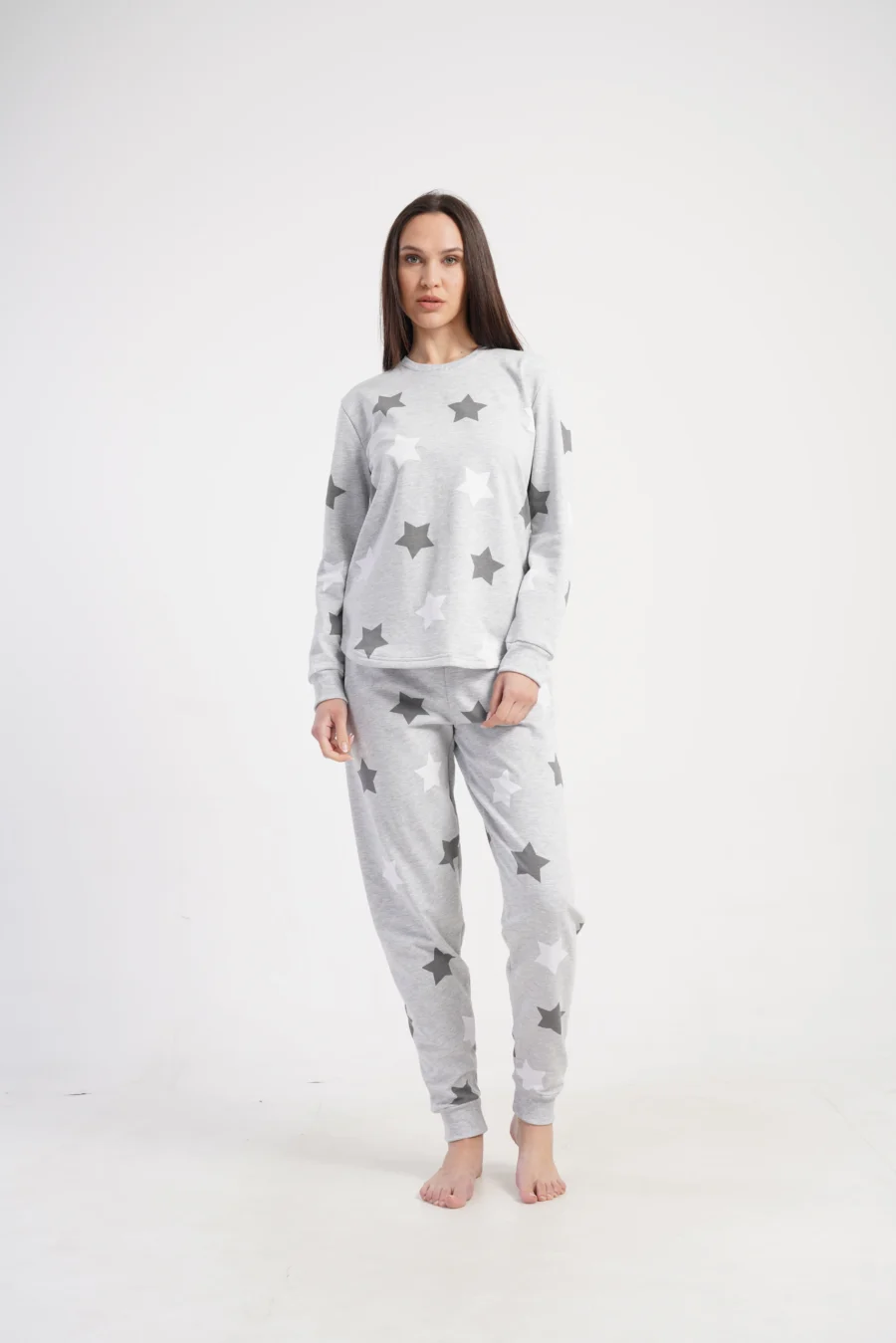 Piżama Damska Vienetta Star Cosiness, Szary, r. S-XL