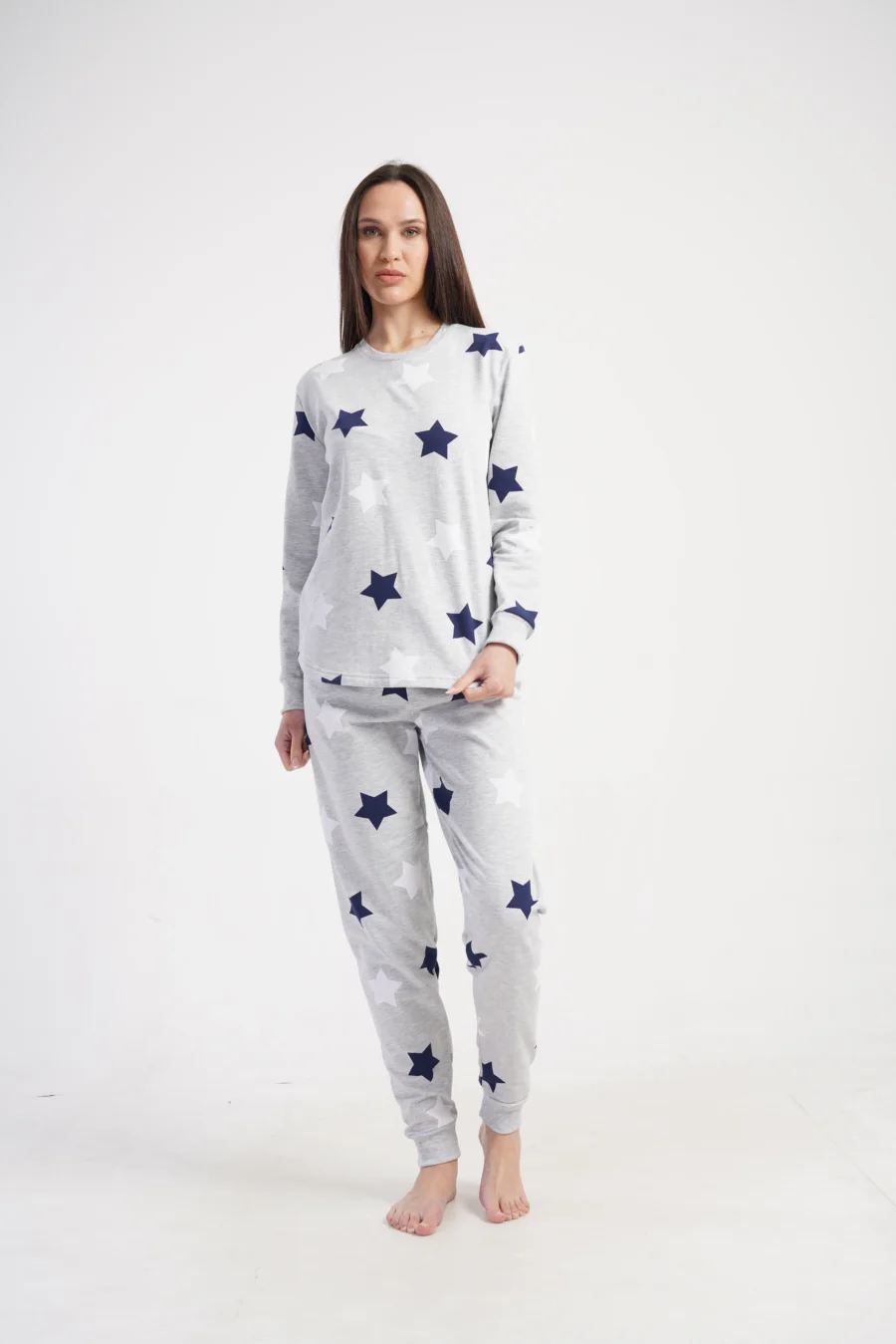 Piżama Damska Vienetta Star Cosiness, Szary, r. S-XL