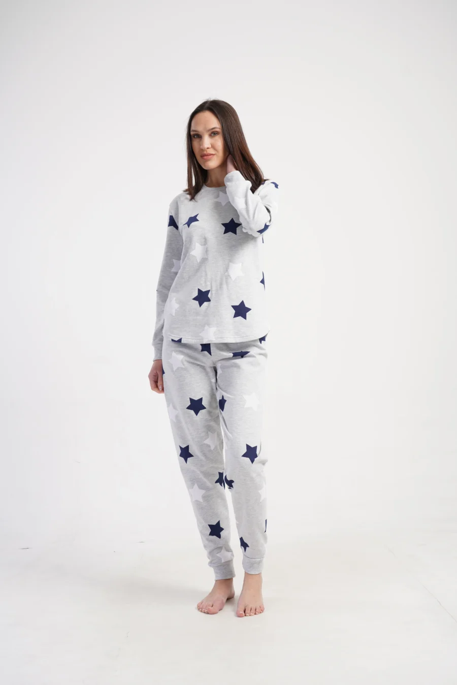 Piżama Damska Vienetta Star Cosiness, Szary, r. S-XL - obrazek 3