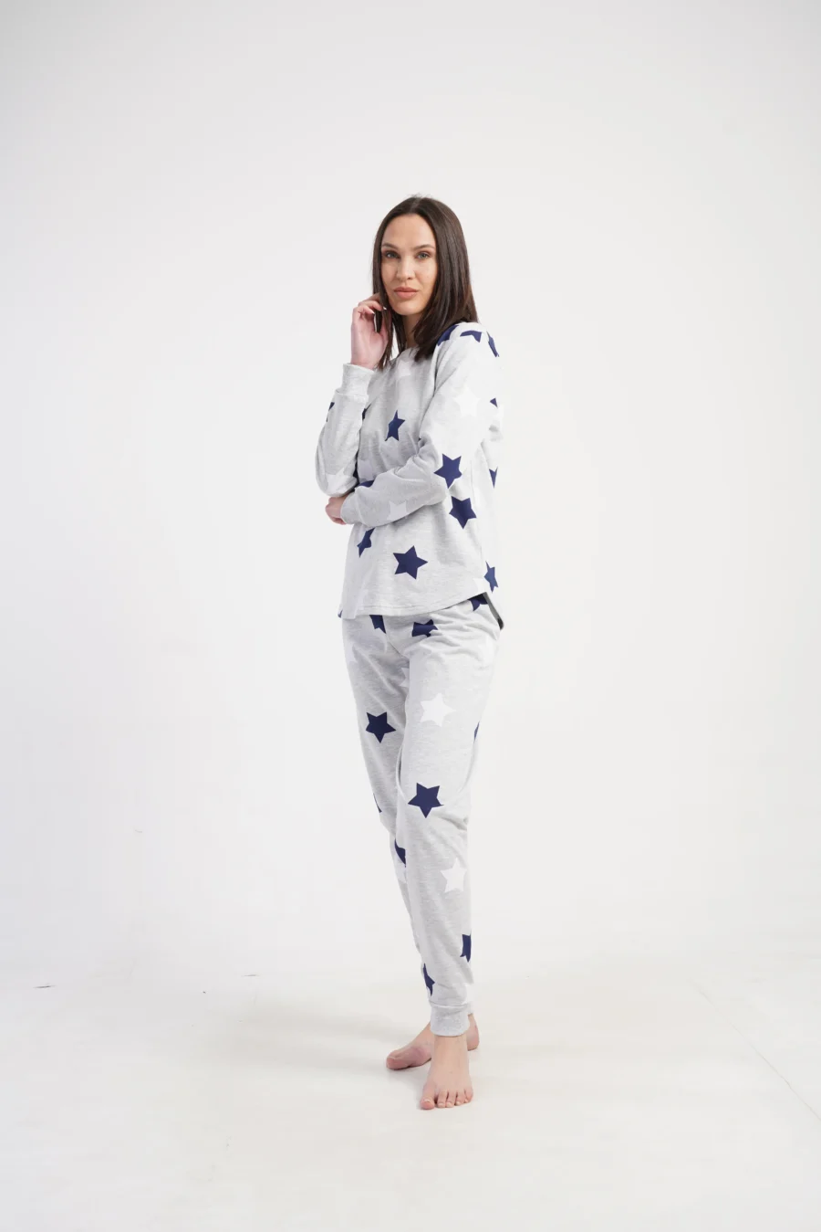 Piżama Damska Vienetta Star Cosiness, Szary, r. S-XL - obrazek 4