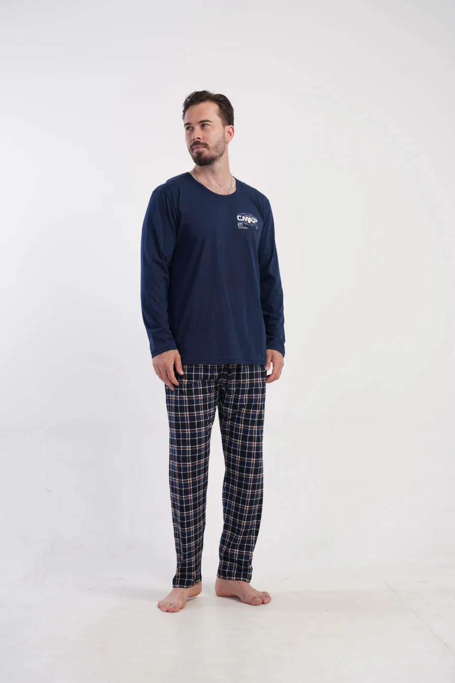 Piżama Męska Vienetta CAMP EXPEDITION, Granatowy, r. M-XXL - obrazek 4