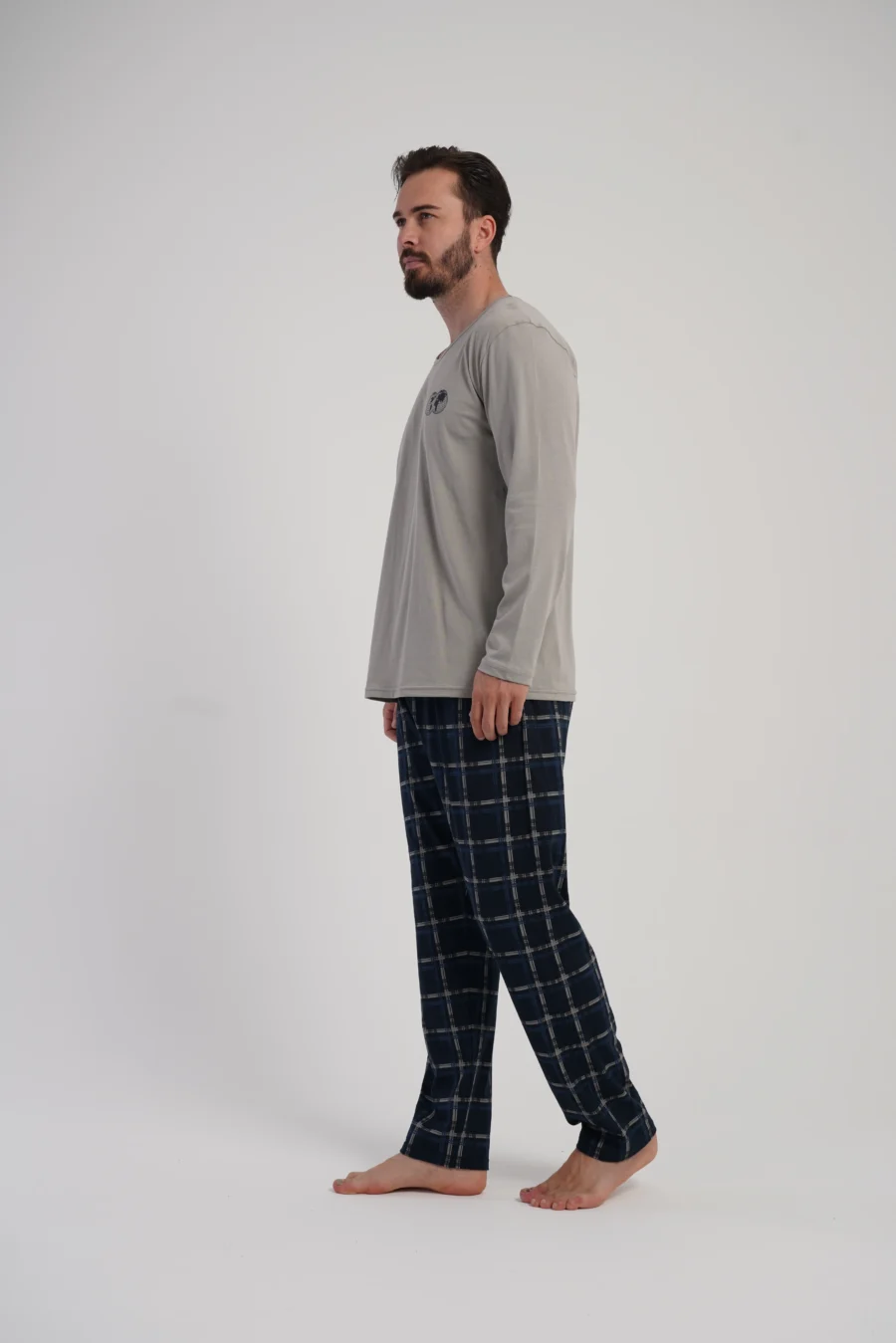 Piżama Męska Vienetta Classic Vibes, Beżowy, r. S-XL - obrazek 4