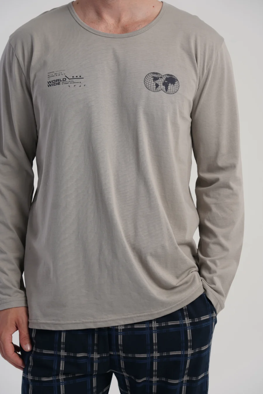 Piżama Męska Vienetta Classic Vibes, Beżowy, r. S-XL - obrazek 6