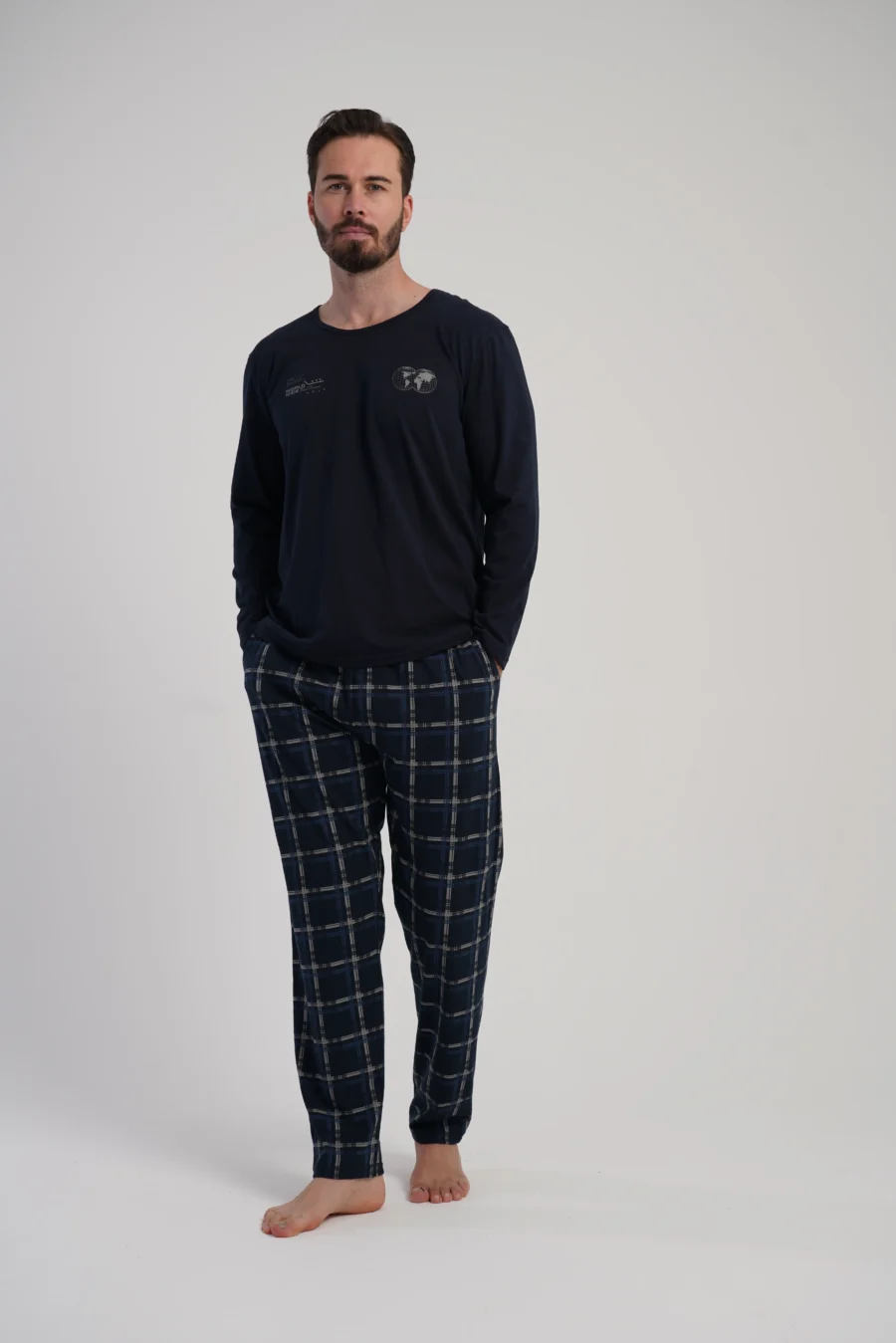 Piżama Męska Vienetta Classic Vibes, Granatowy, r. S-XL - obrazek 2