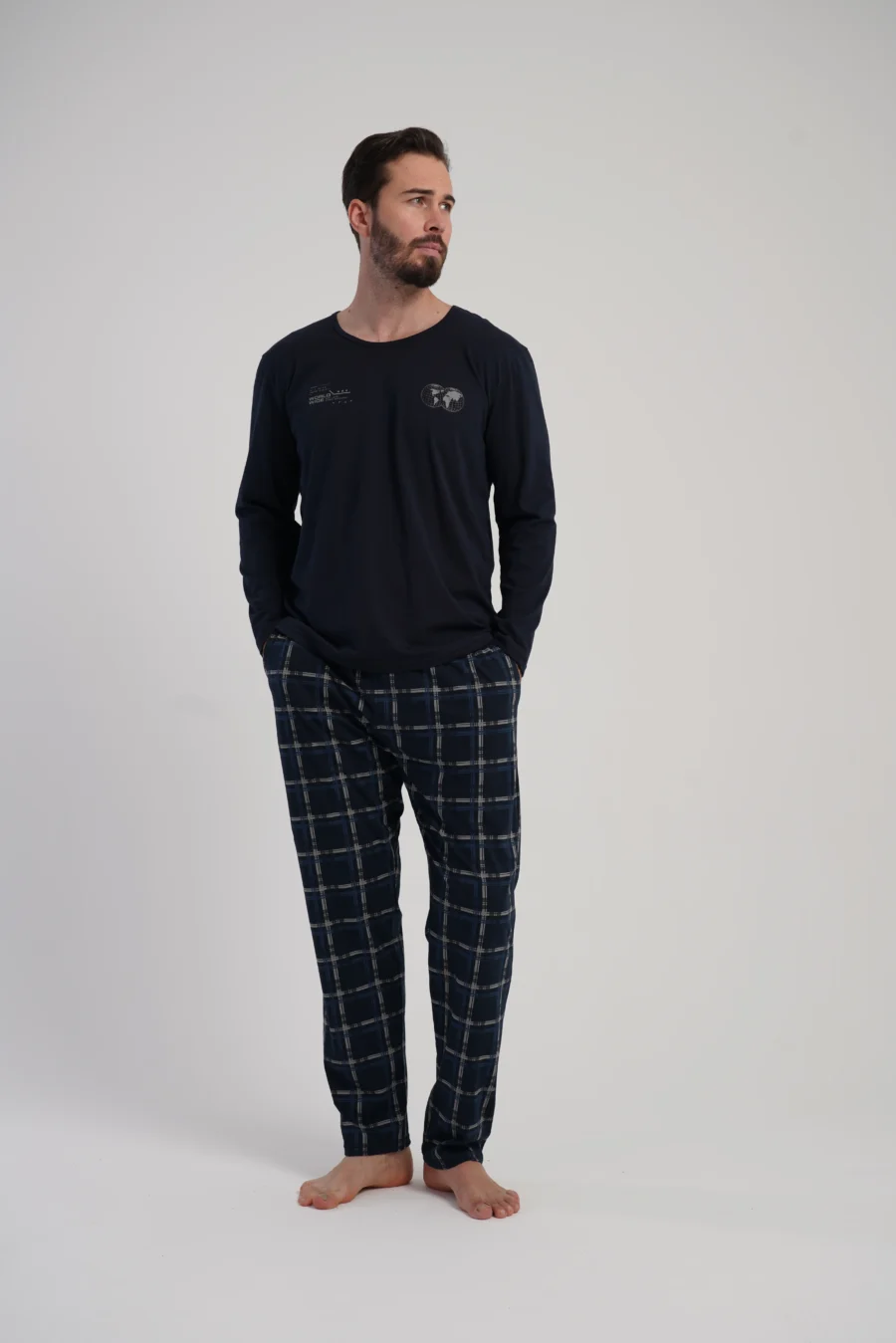 Piżama Męska Vienetta Classic Vibes, Granatowy, r. S-XL - obrazek 3