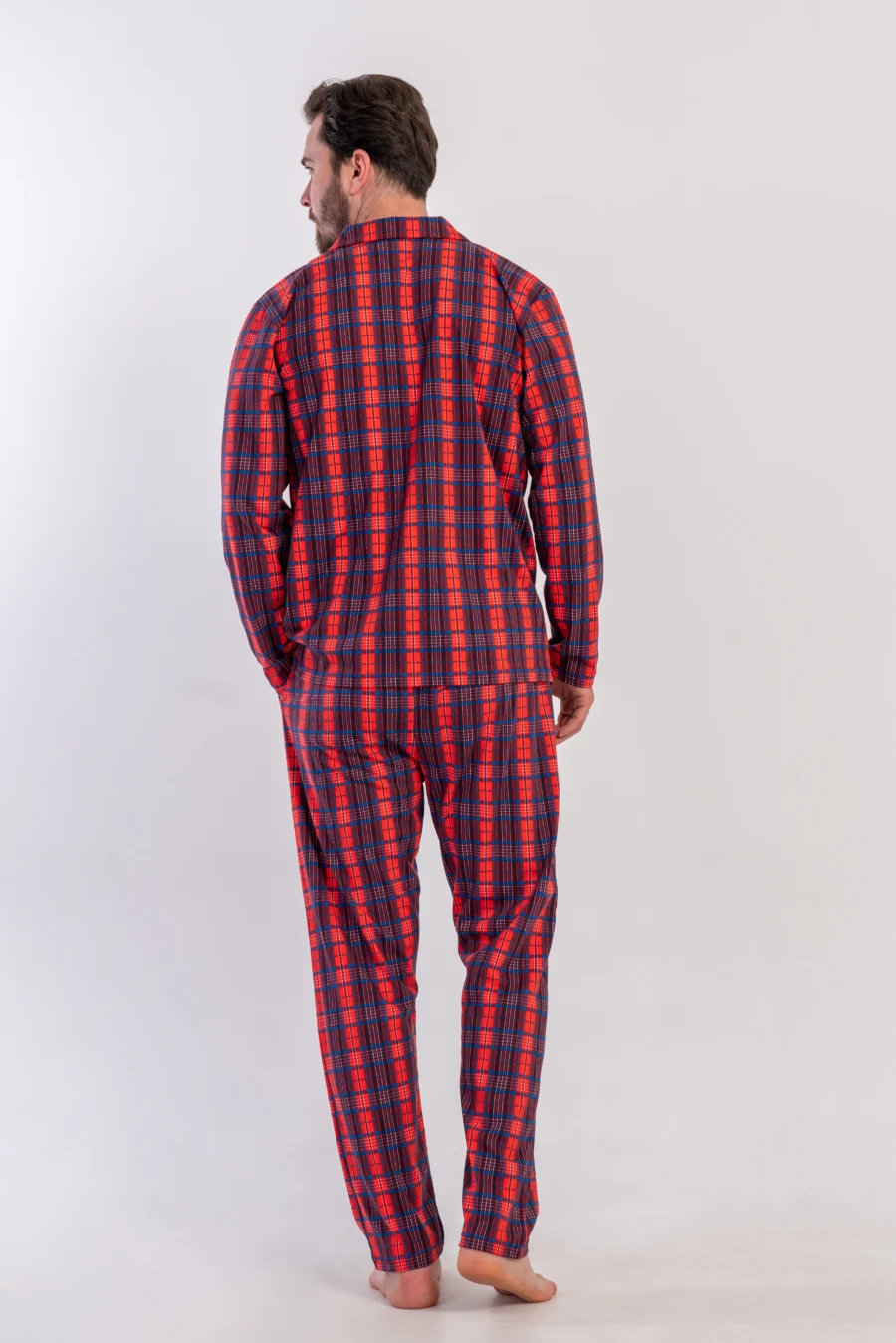 Piżama Męska Vienetta Red Check, Czerwony, r. S-XL - obrazek 6