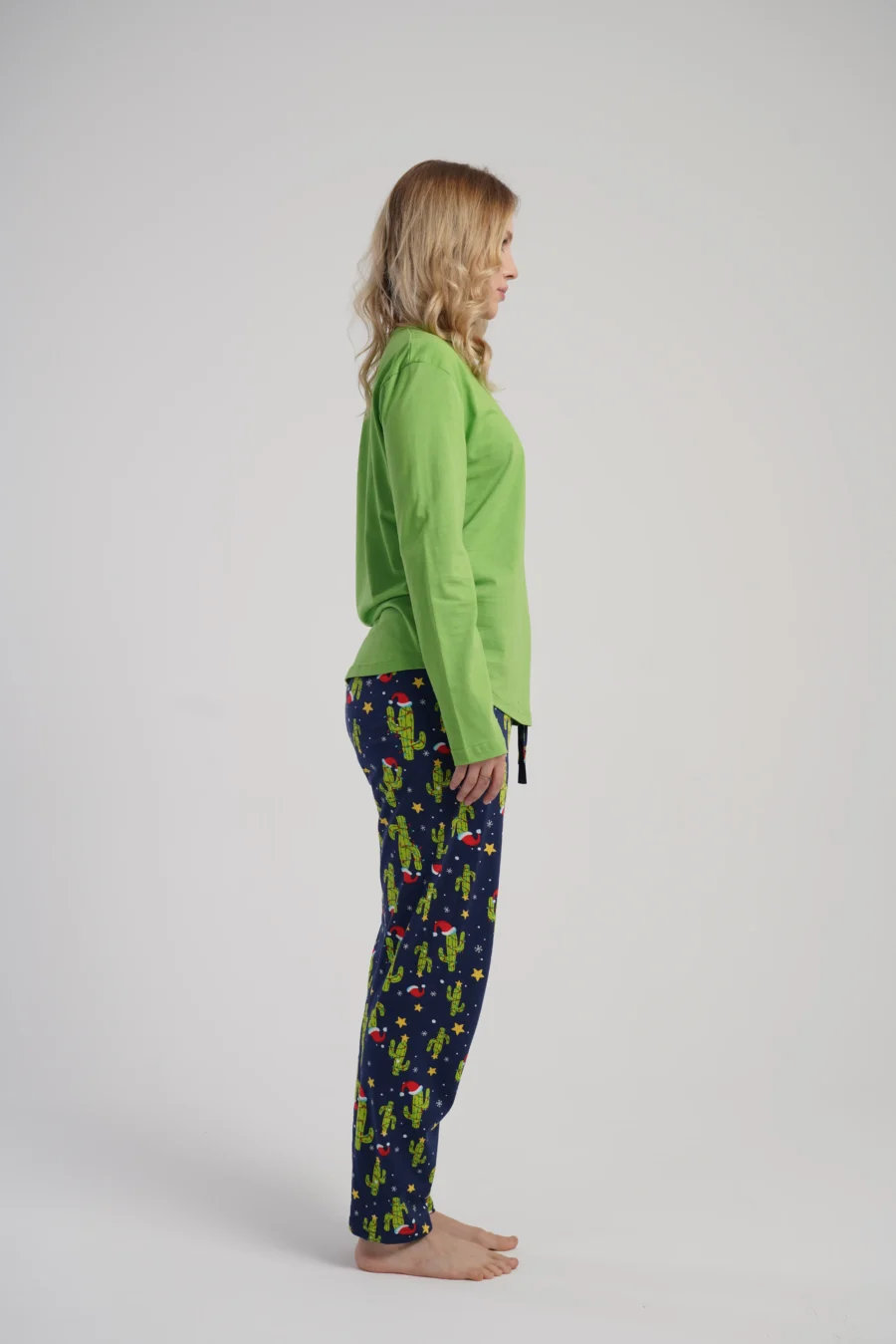 Piżama Damska Vienetta Cactus Christmas, Zielony, r. S-XL - obrazek 5