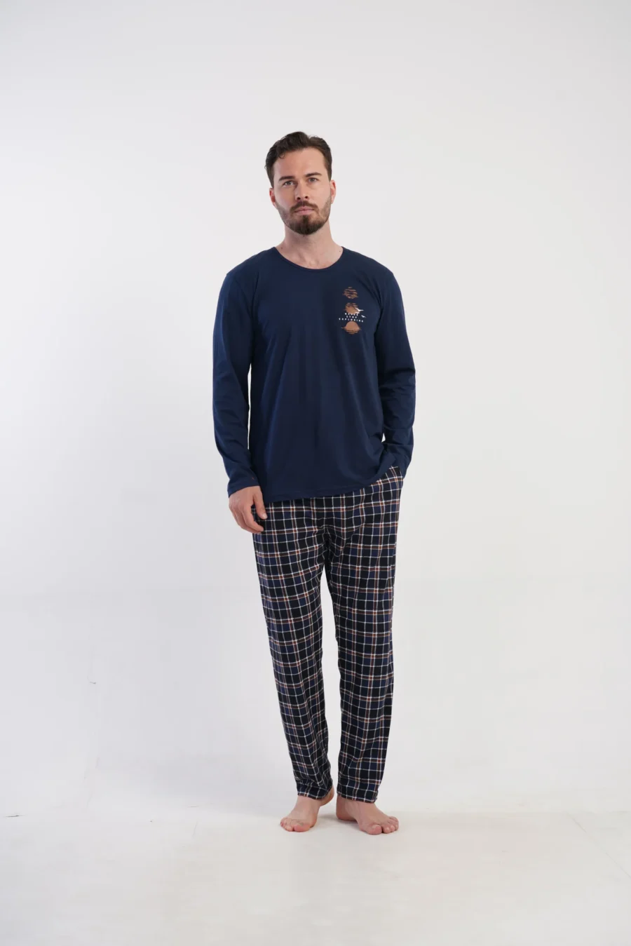 Piżama Męska Vienetta Classic Comfort, Granatowy, r. 1XL-4XL