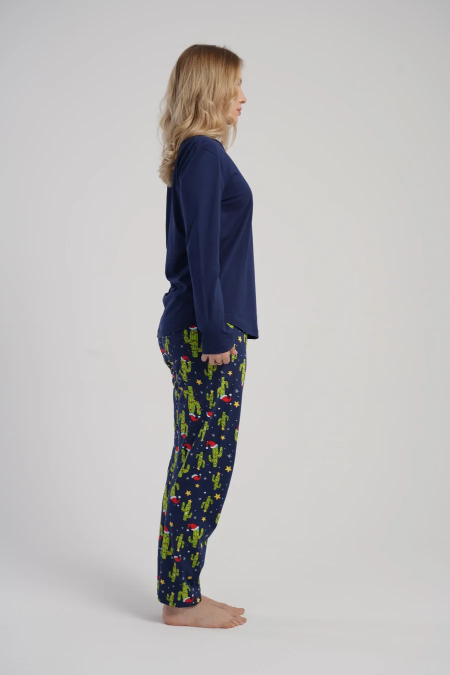Piżama Damska Vienetta Cactus Christmas, Granatowy, r. S-XL - obrazek 5